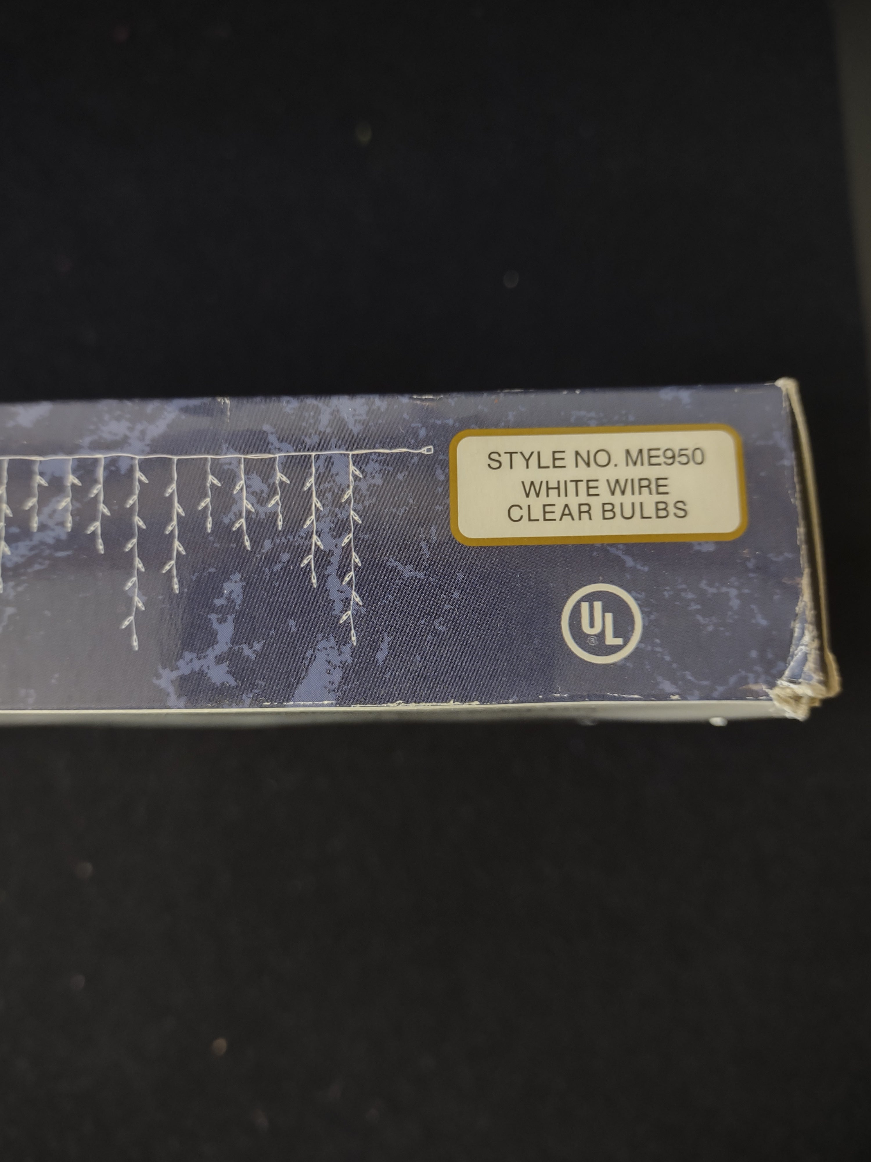 Vintage Golden Sleigh Christmas 100 Icicle Light 10 Ft Ea x 2 Clear (Lot 4189)