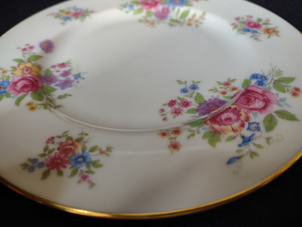 Vintage Lenox L-347 Bread Plate Gold Trim Roses (lot 1817)