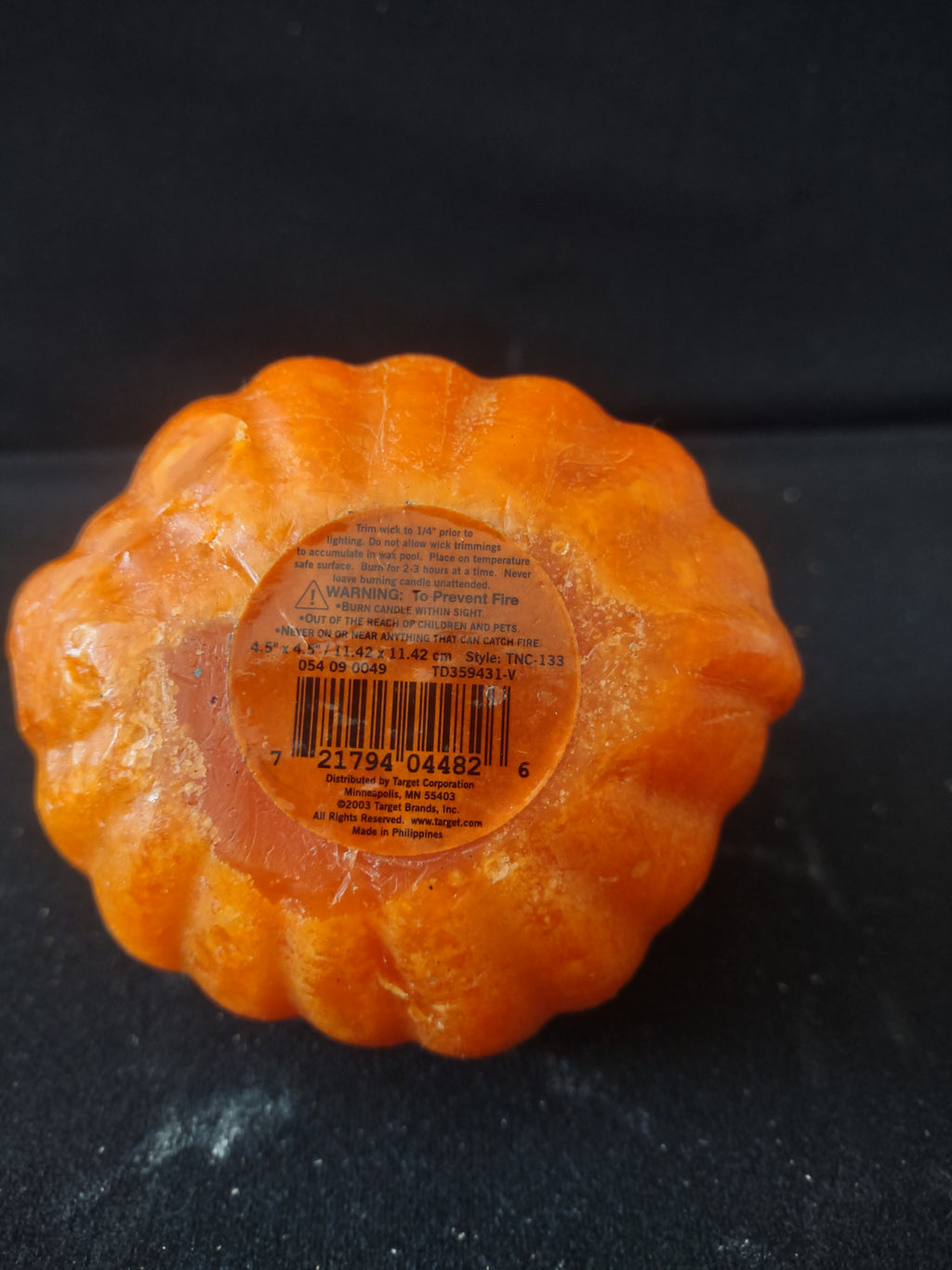 Halloween/Thanksgiving/Fall Wax Orange Candle Arrangement Set Of Three (Lot 3391