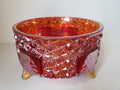 Vintage Marigold Iridescent Footed Bowl Carnival Glass (lot 2216)