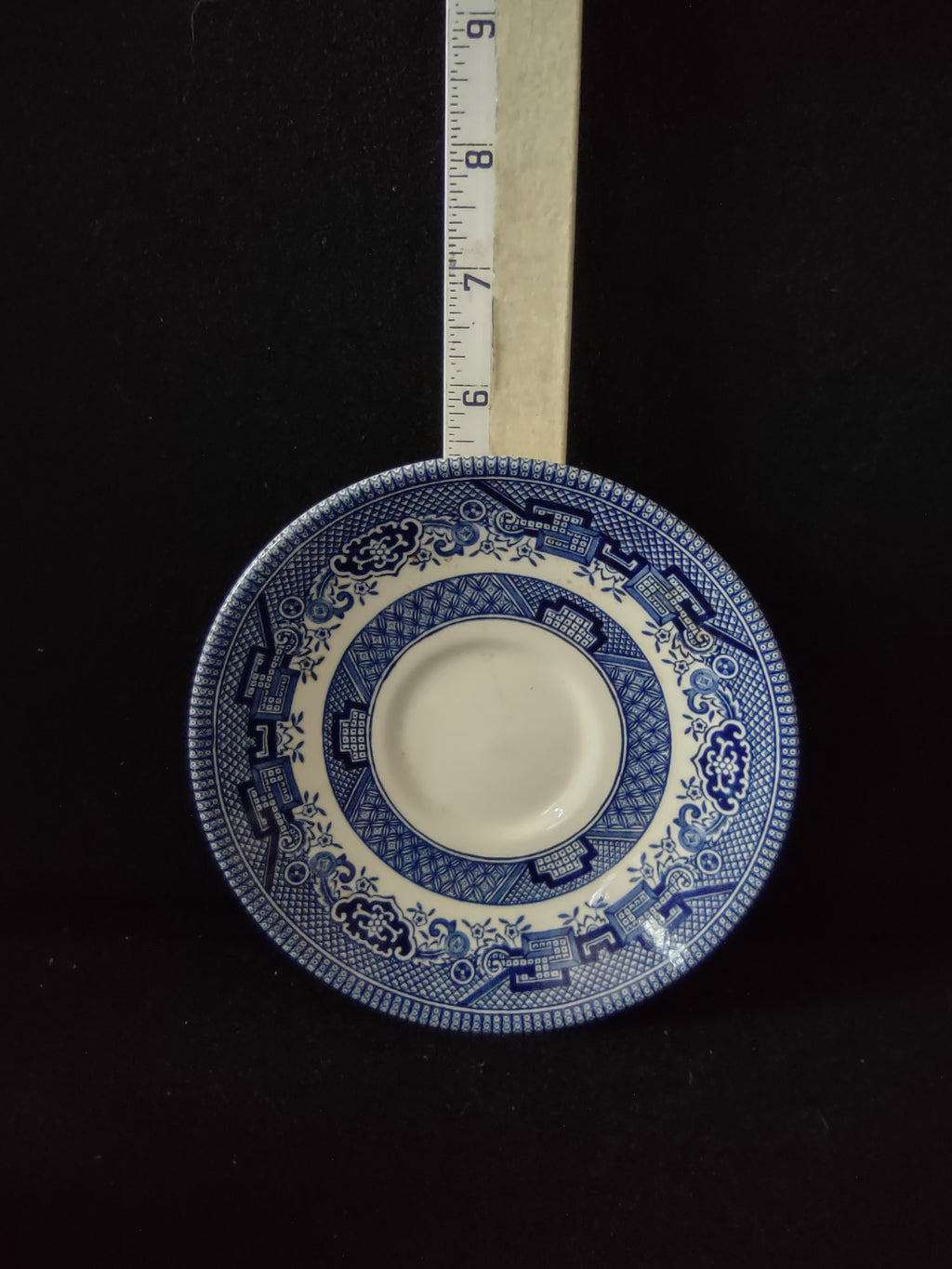 Vintage Churchill Teacup Saucer Ironstone Blue Willow Set Of 2 (Lot 5584)