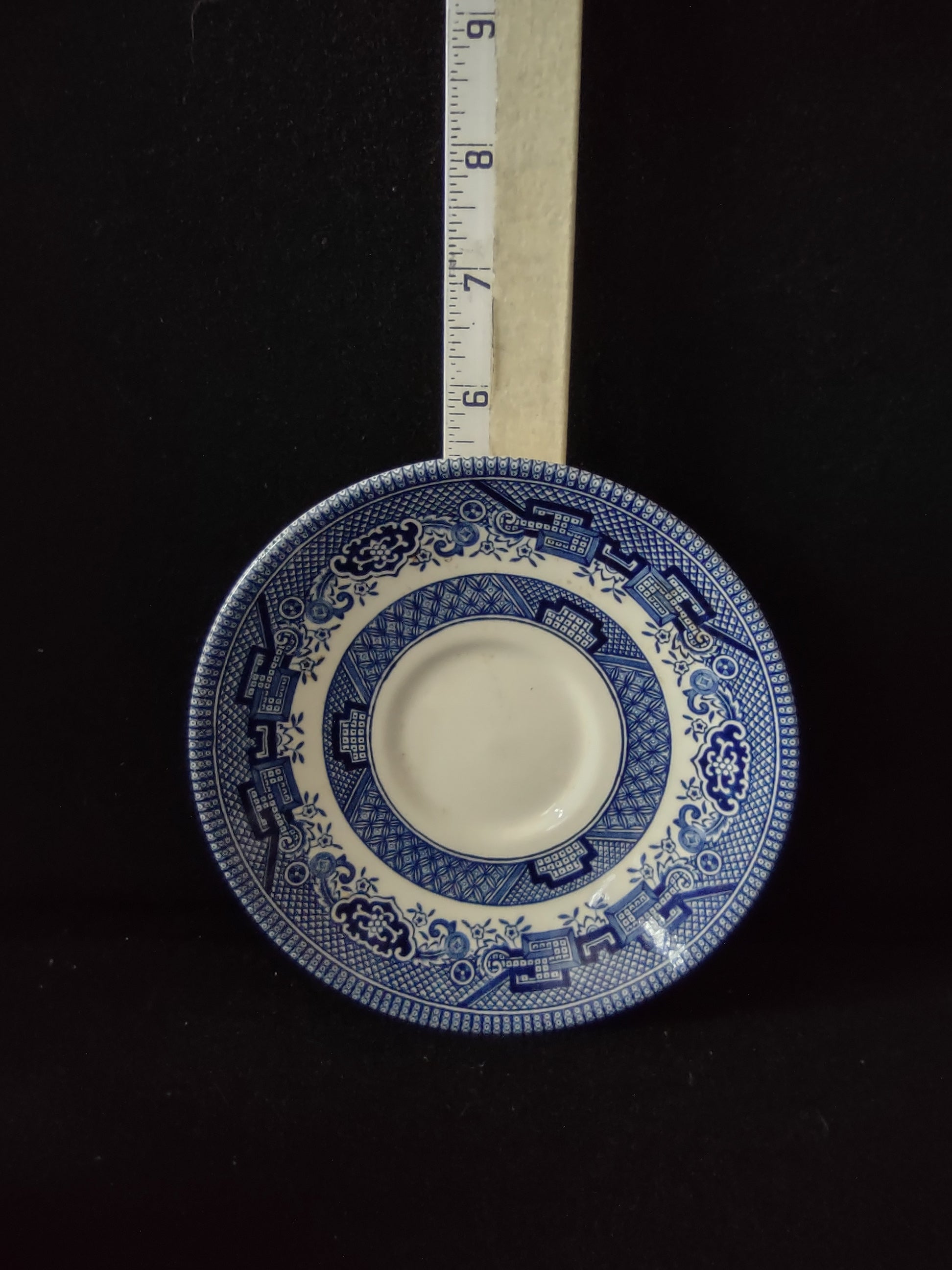 Vintage Churchill Teacup Saucer Ironstone Blue Willow Set Of 2 (Lot 5584)