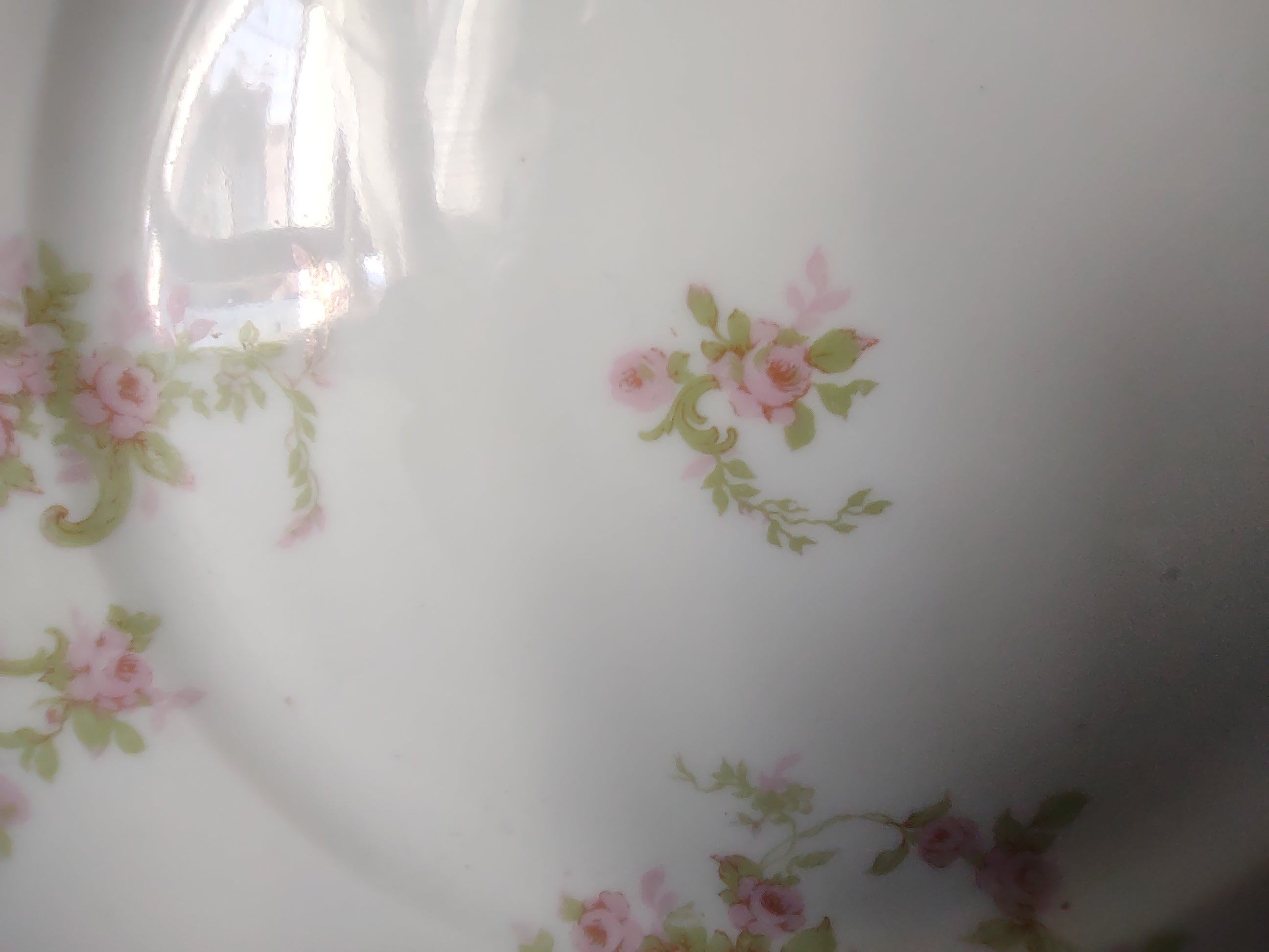 Haviland Limoges Dessert Plate Pink Rose Green Ribbon (lot 889)