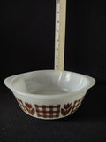 Vintage Glasbake 1 Qt Round Casserole Dish Brown Gingham Tulip (Lot 5240)