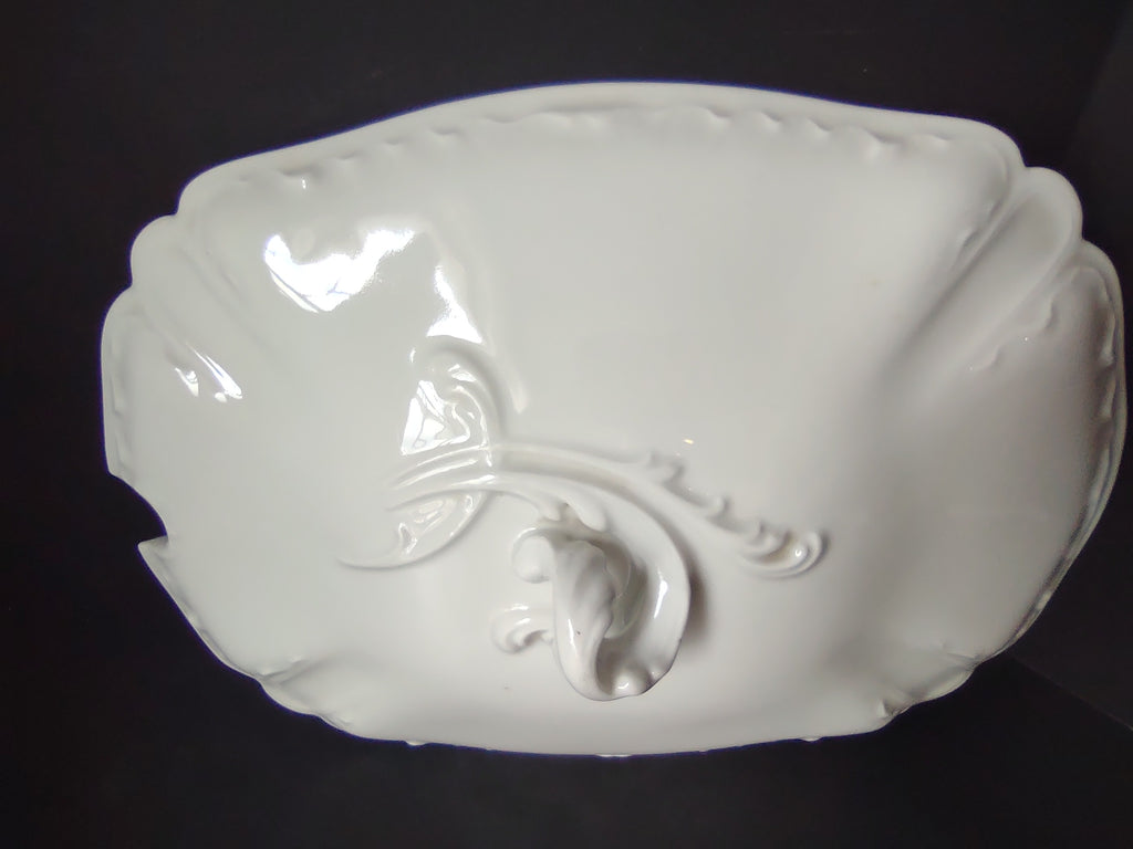Haviland France Limoges Rectangular Lid for Serving Bowl Plain White (lot 1020)