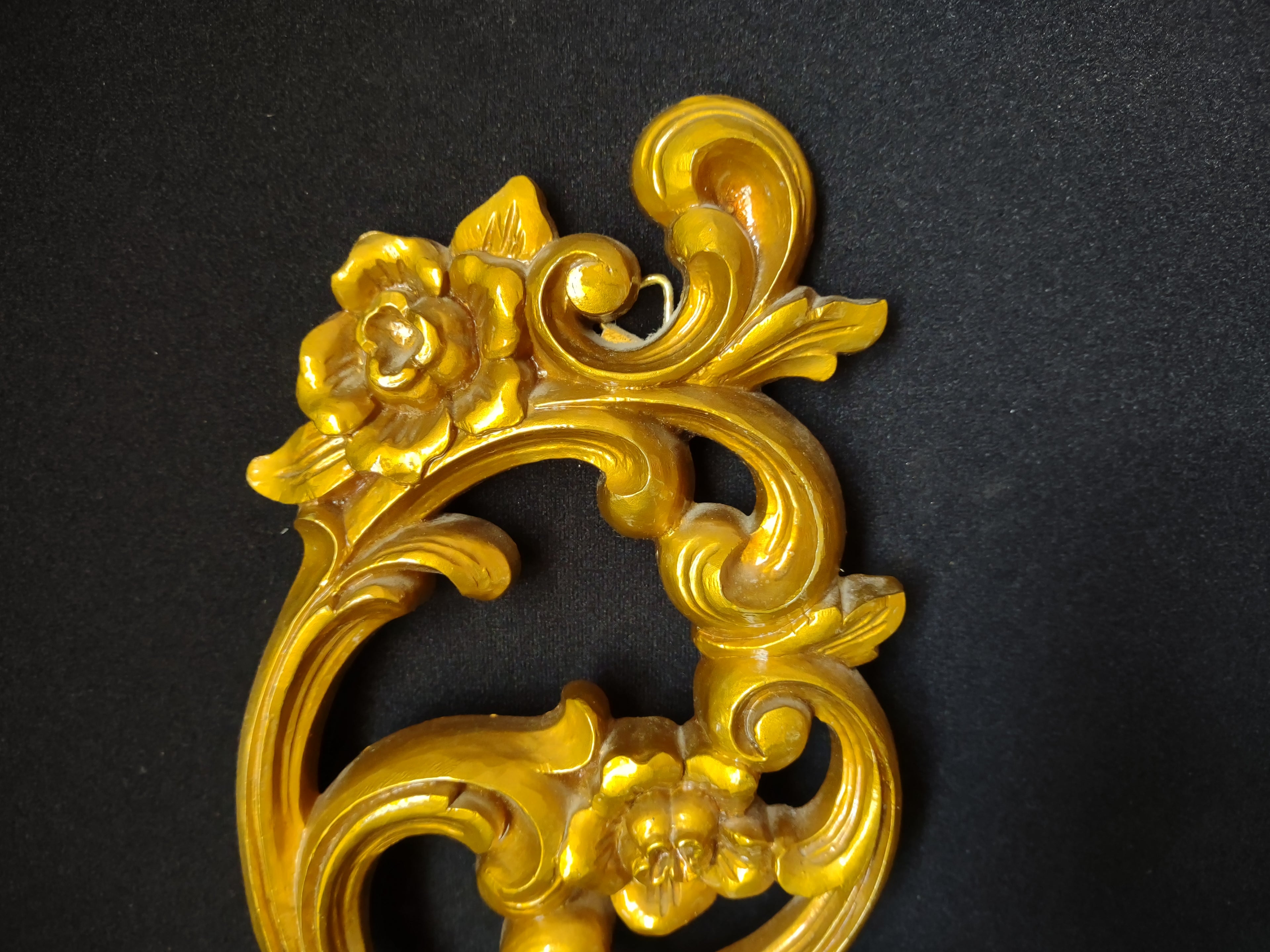 Vintage Syroco Wall Sconce Candle Holder Plastic Regency Ornate Golden (lot 1611)