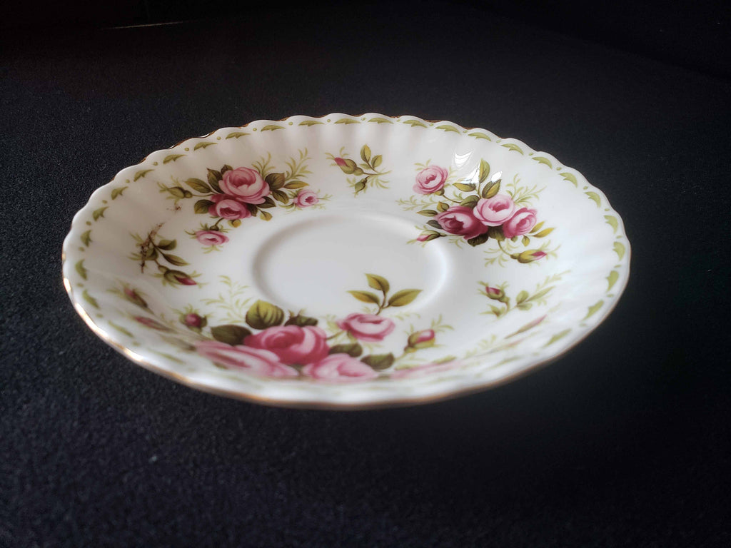Vintage Royal Albert Bone Flower of the Month Roses Saucer ONLY (lot 2012)