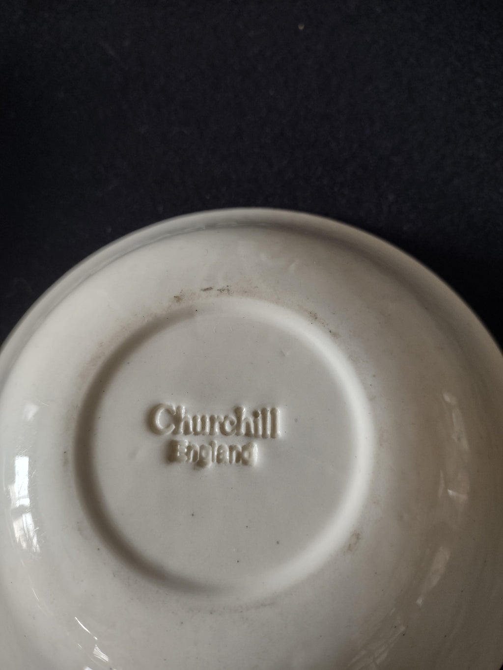 Vintage Churchill Teacup Cereal Bowl Ironstone Blue Willow Set Of 2 (Lot 5586)