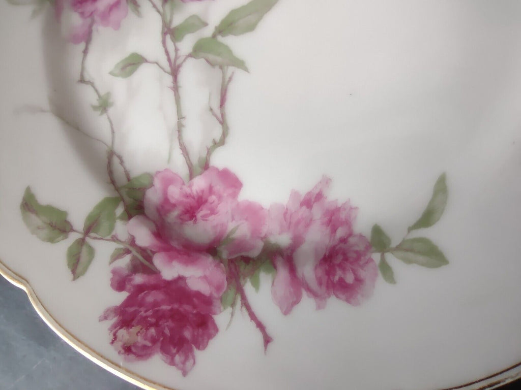 Haviland Limoges Baltimore Rose Salad Plate Gold Trim 8-1/4" (lot 488)