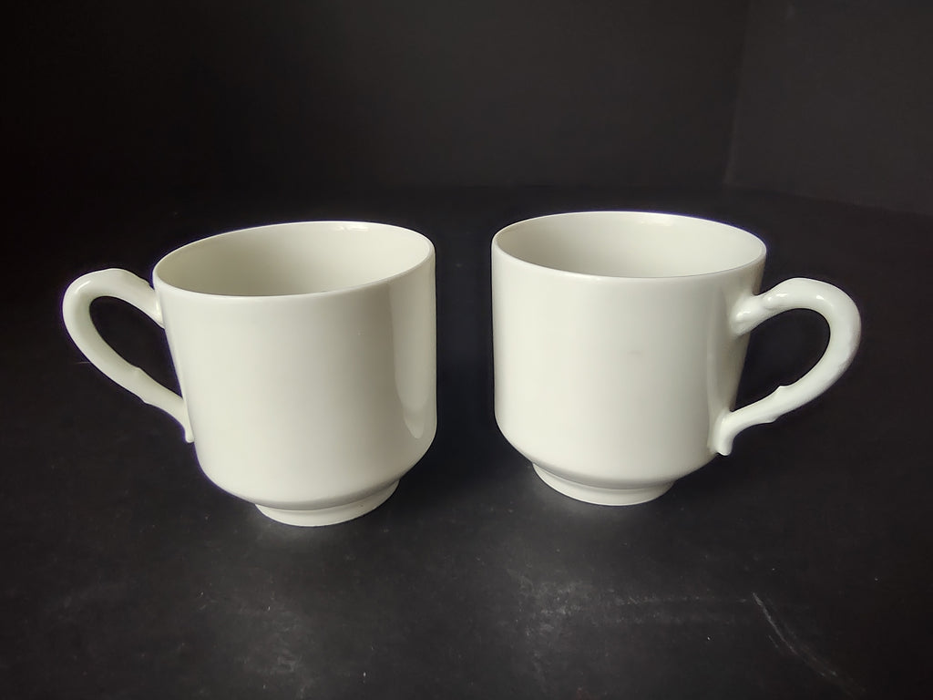 Haviland France Limoges 2 x Demitasse Cups ONLY Plain White (lot 1029)