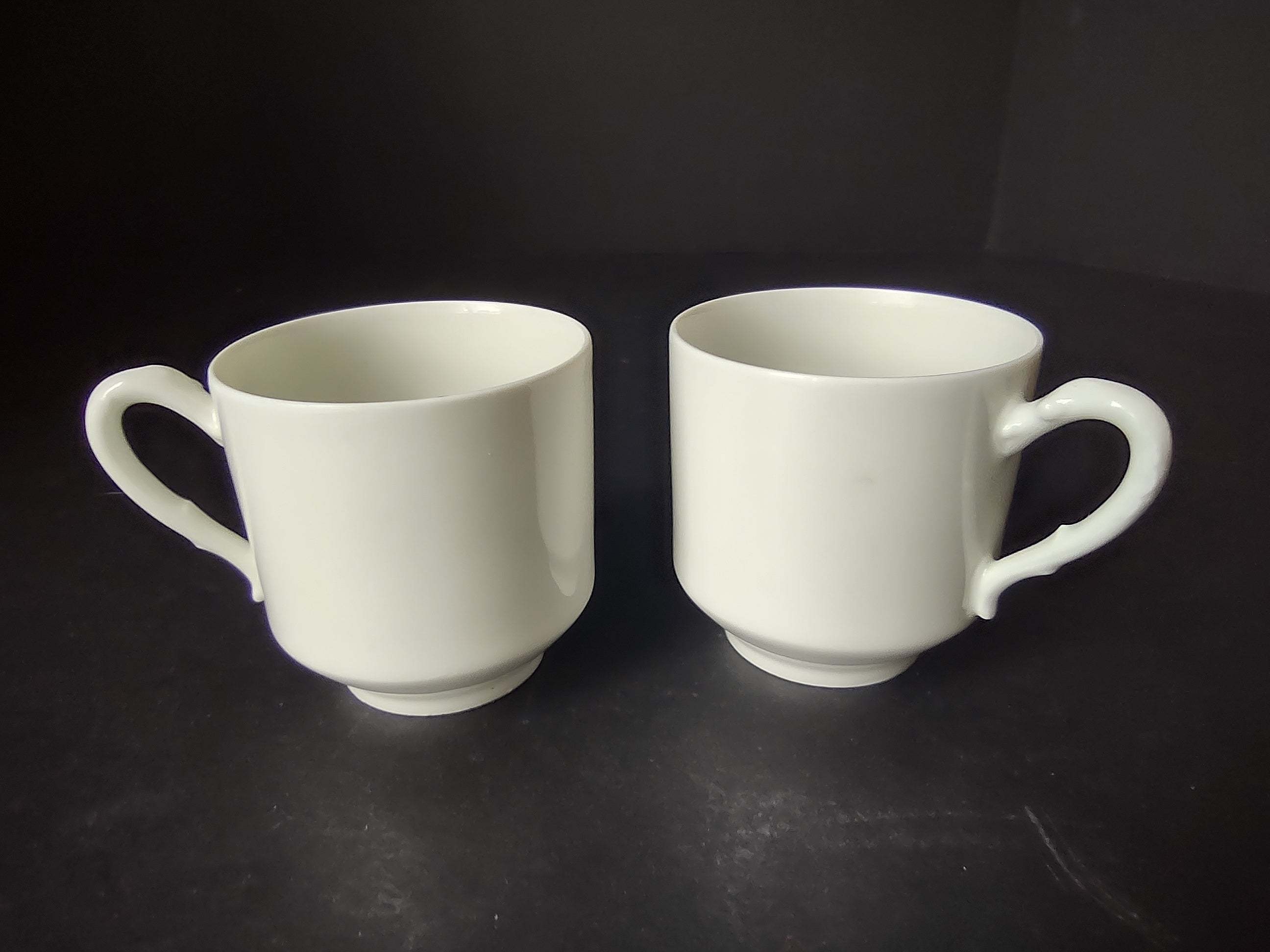 Haviland France Limoges 2 x Demitasse Cups ONLY Plain White (lot 1029)