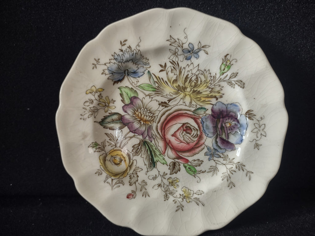 Vintage Johnson Bros Sheraton Ironstone England Bread Plate CRAZING (lot 5623)