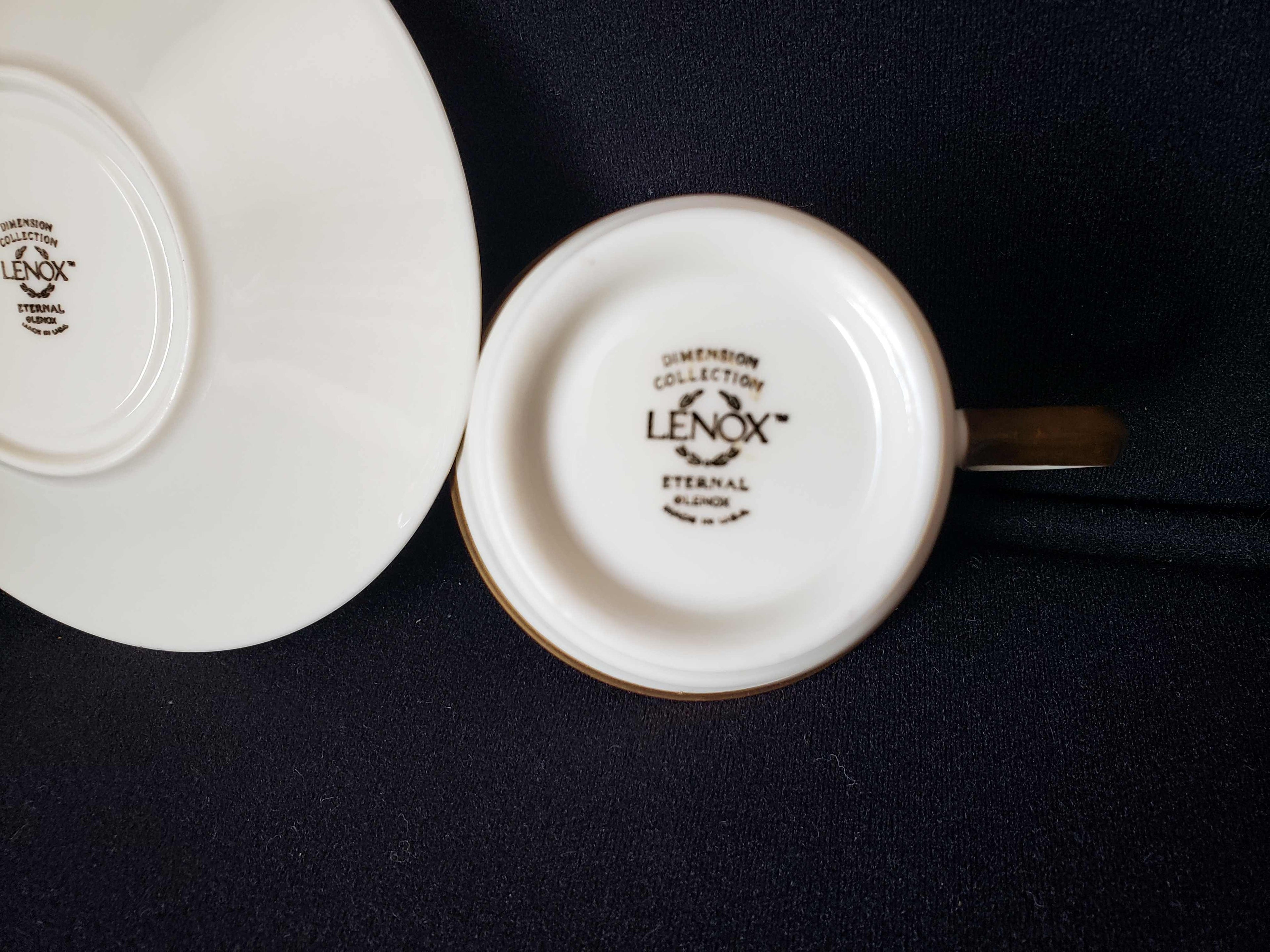 Vintage Lenox Dimension Collection Eternal Tea Cup with Saucer (lot 1933)