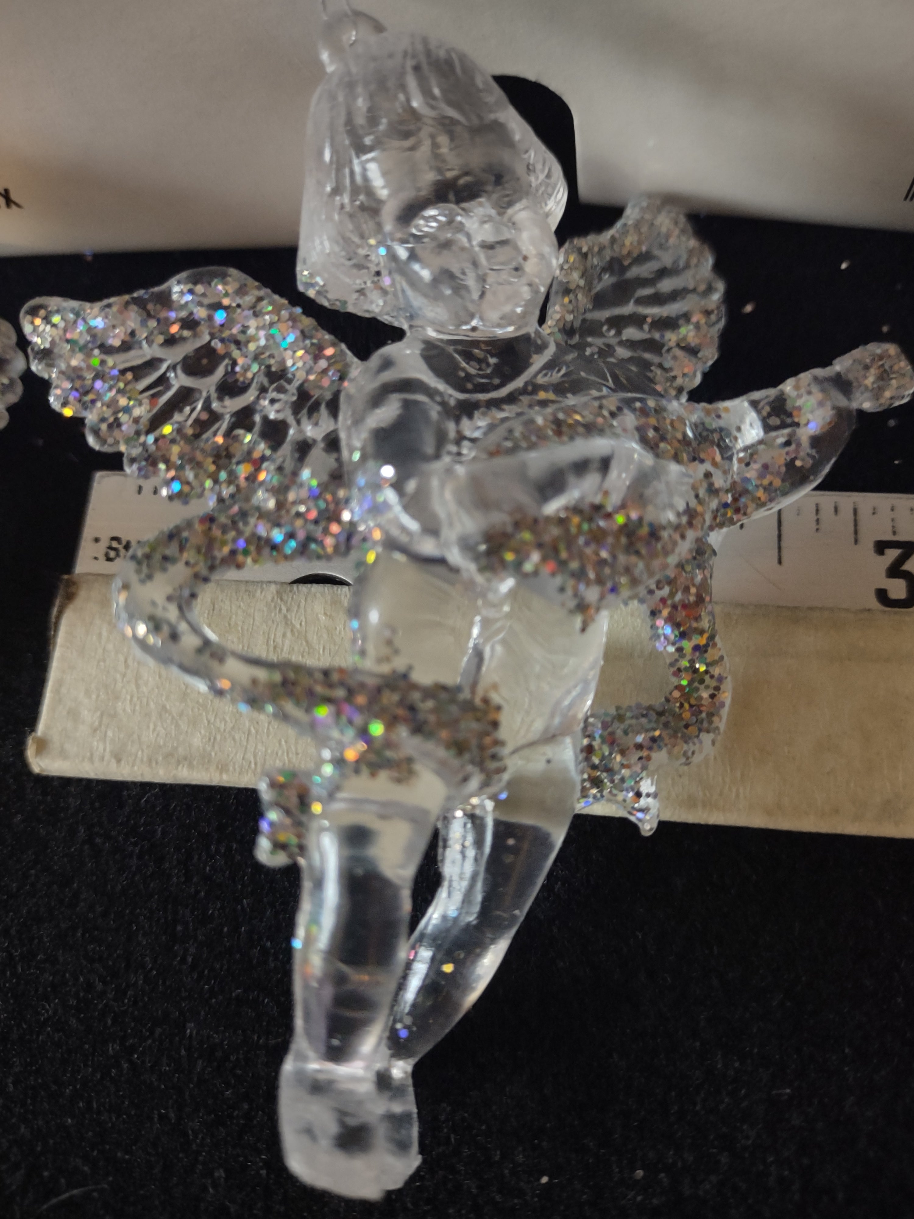 Christmas Angel Ornaments Clear Irridescent Musical Instruments X 15 (Lot 4591)