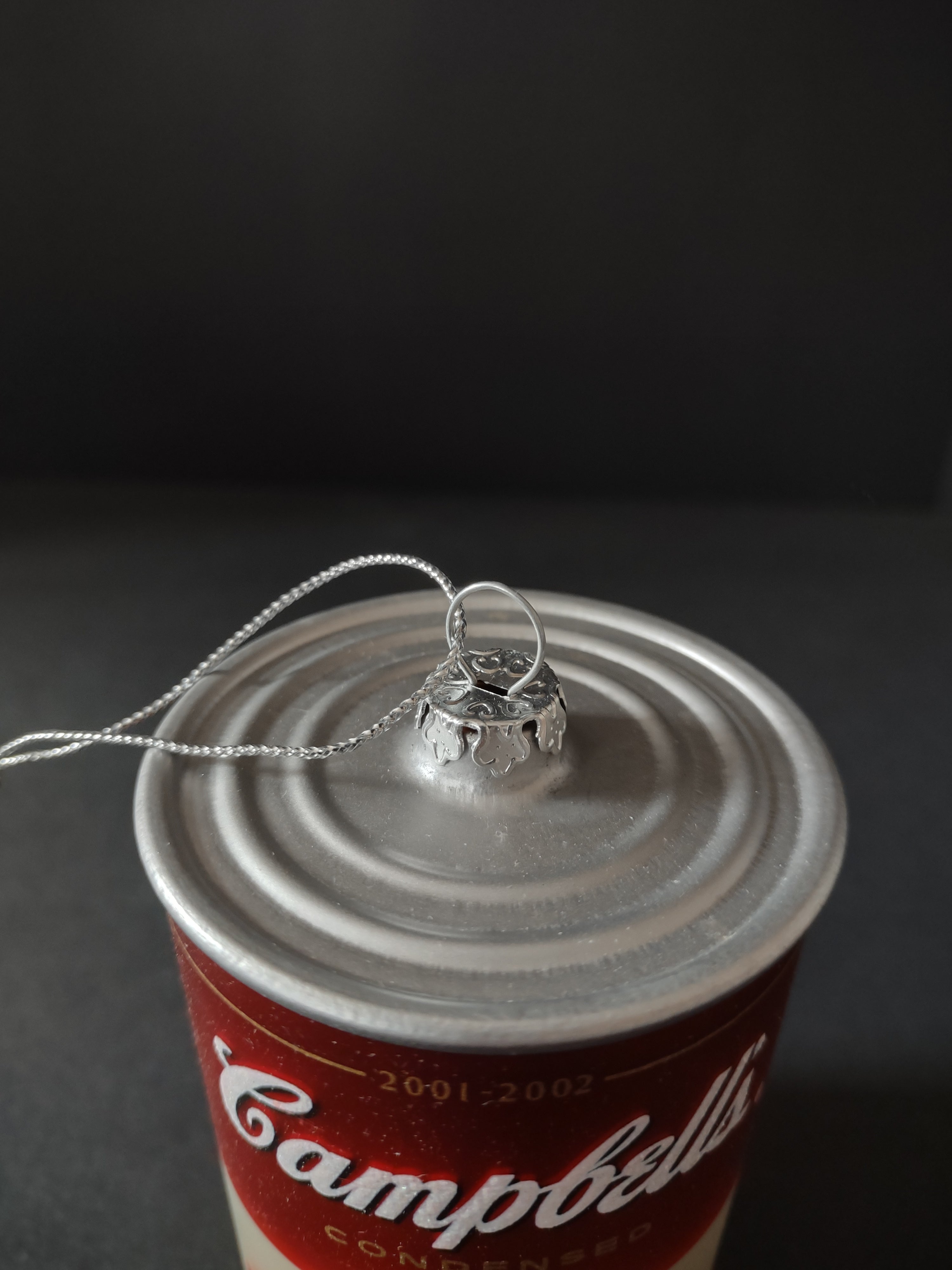 Vintage Christmas 2001 Campbells Cream of Mushroom Soup Can Ornament (Lot 4707)