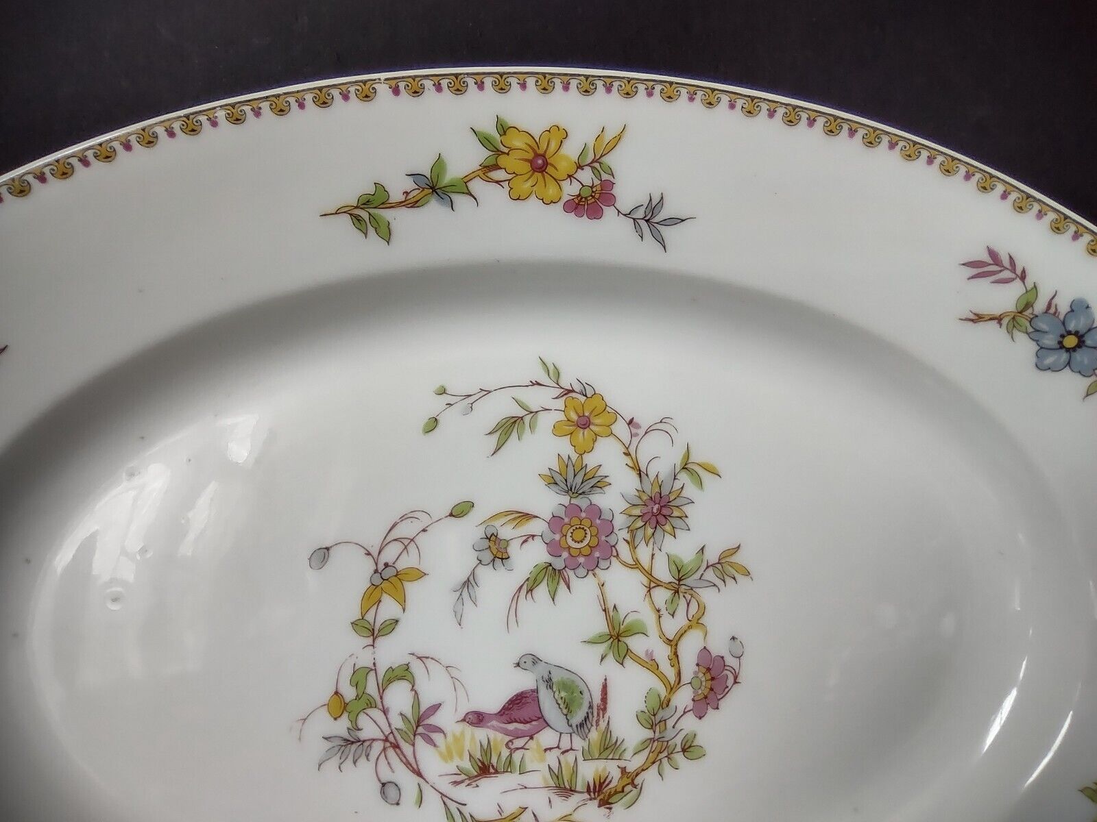 Haviland Limoges Old Abbey Rouen Spray Pheasant Serving Platter 13-1/2" (lot 347