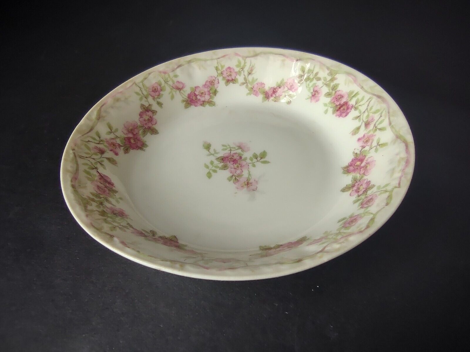 GDA Limoges Small Bowl 5" Apple Blossom Garland Swag Ribbon (lot 750)