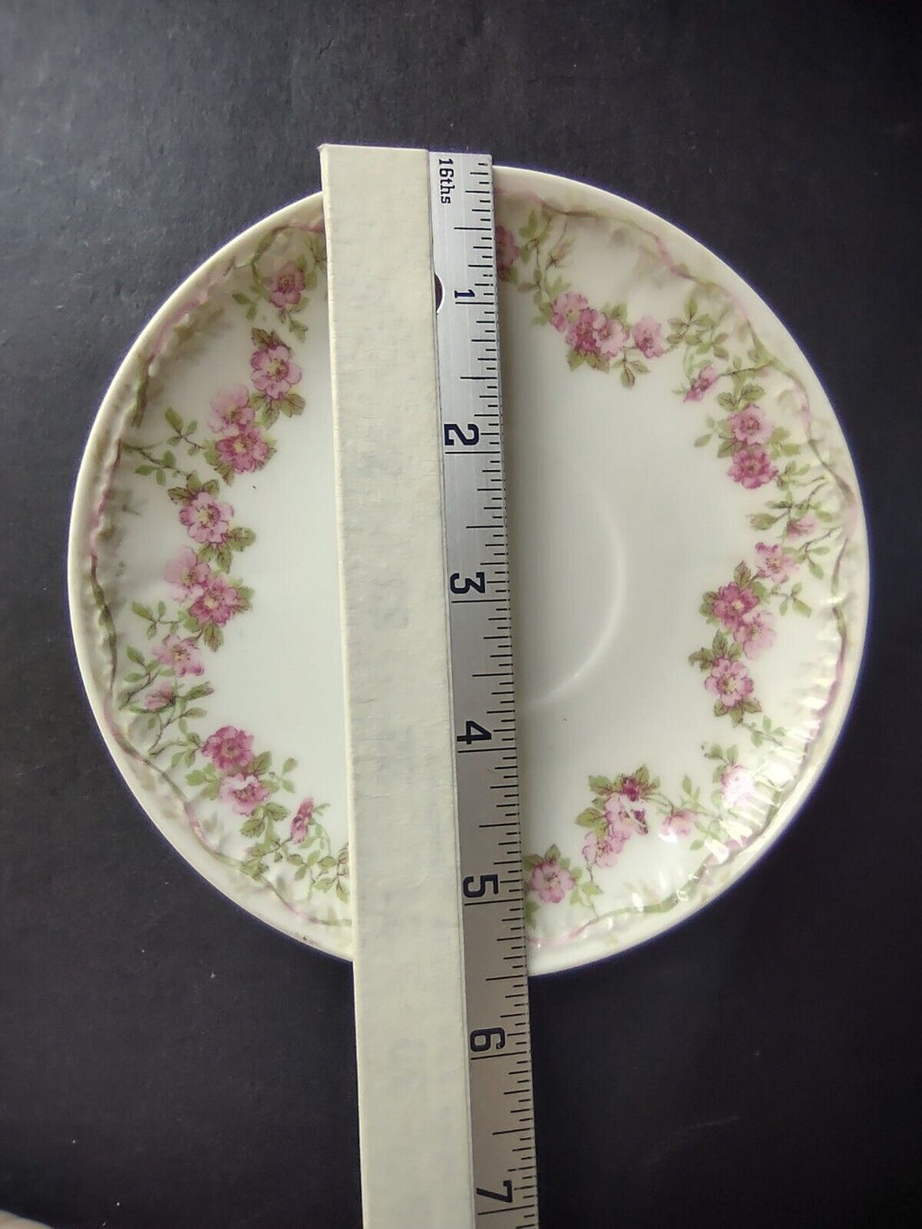 GDA Limoges Saucer ONLY Apple Blossom Garland Swag Ribbon (lot 751)