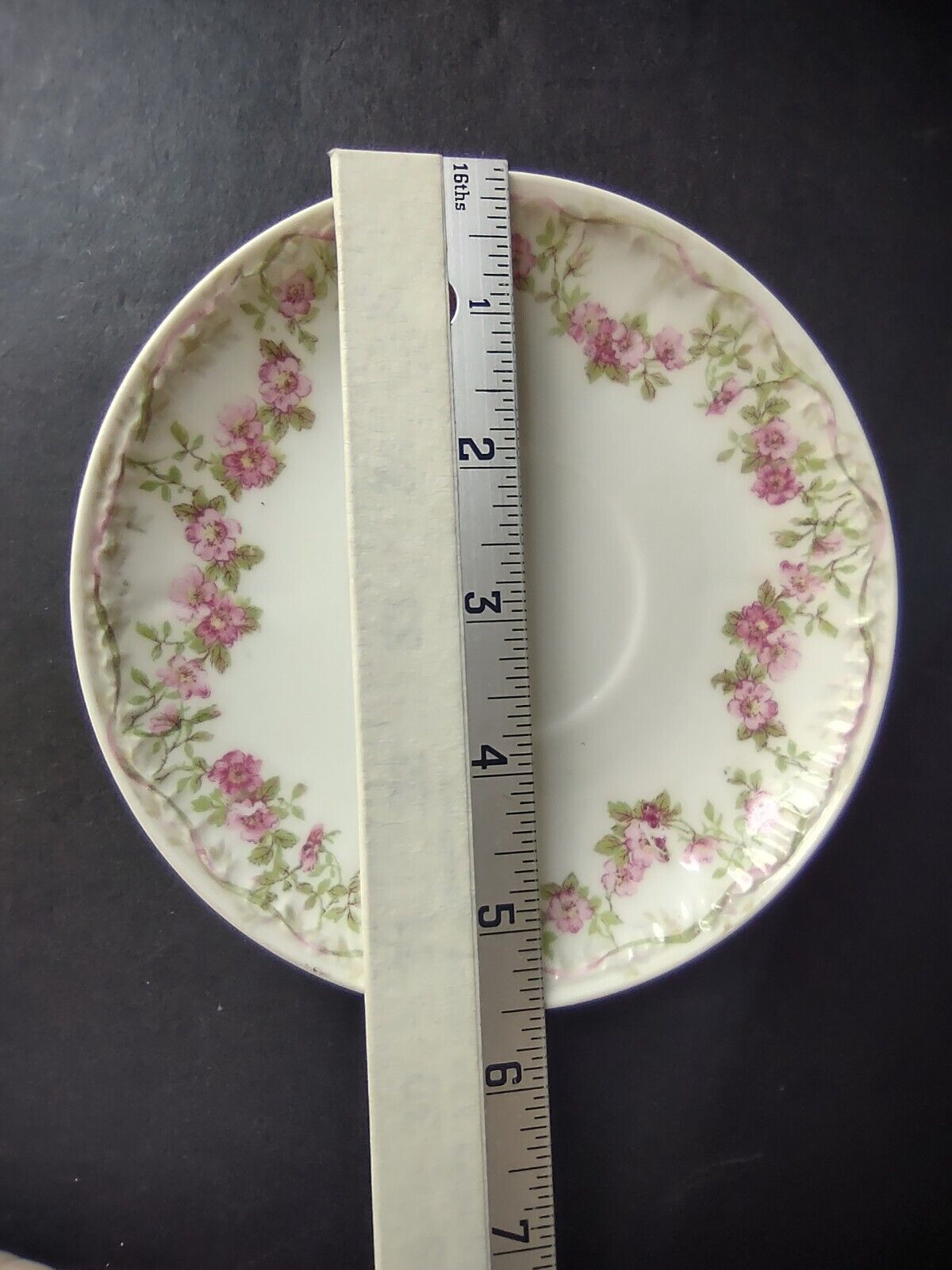 GDA Limoges Saucer ONLY Apple Blossom Garland Swag Ribbon (lot 751)