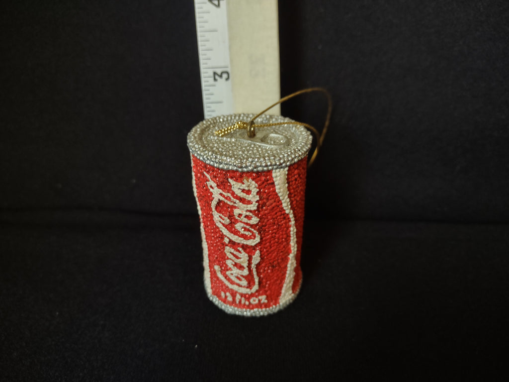 Set of 2 Vintage Coca-Cola Christmas Tree Ornaments Can Bottle (lot 1601)