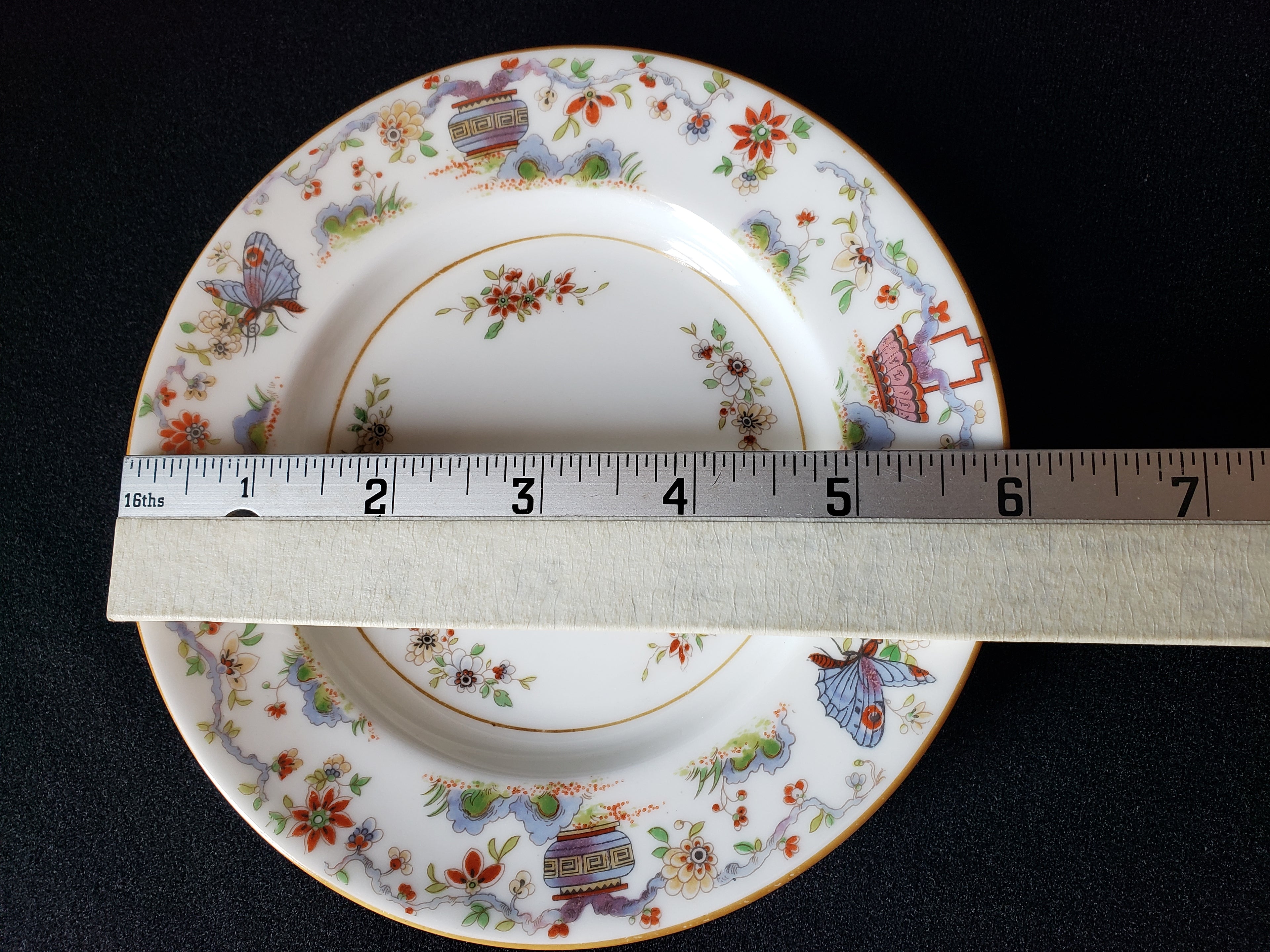 Vintage Royal Worcester Higgins & Seiter Butterfly Bread Plate 6" (lot 2116)