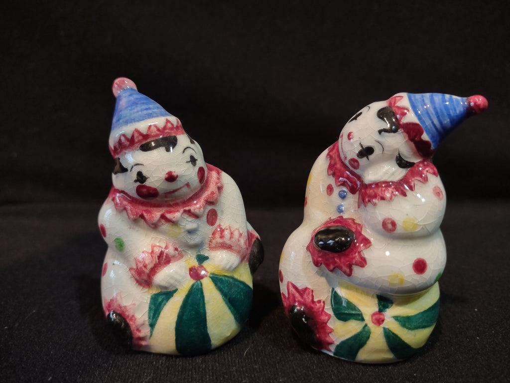 Vintage Japan Ceramic Salt and Pepper Shaker Clowns (lot 5373)