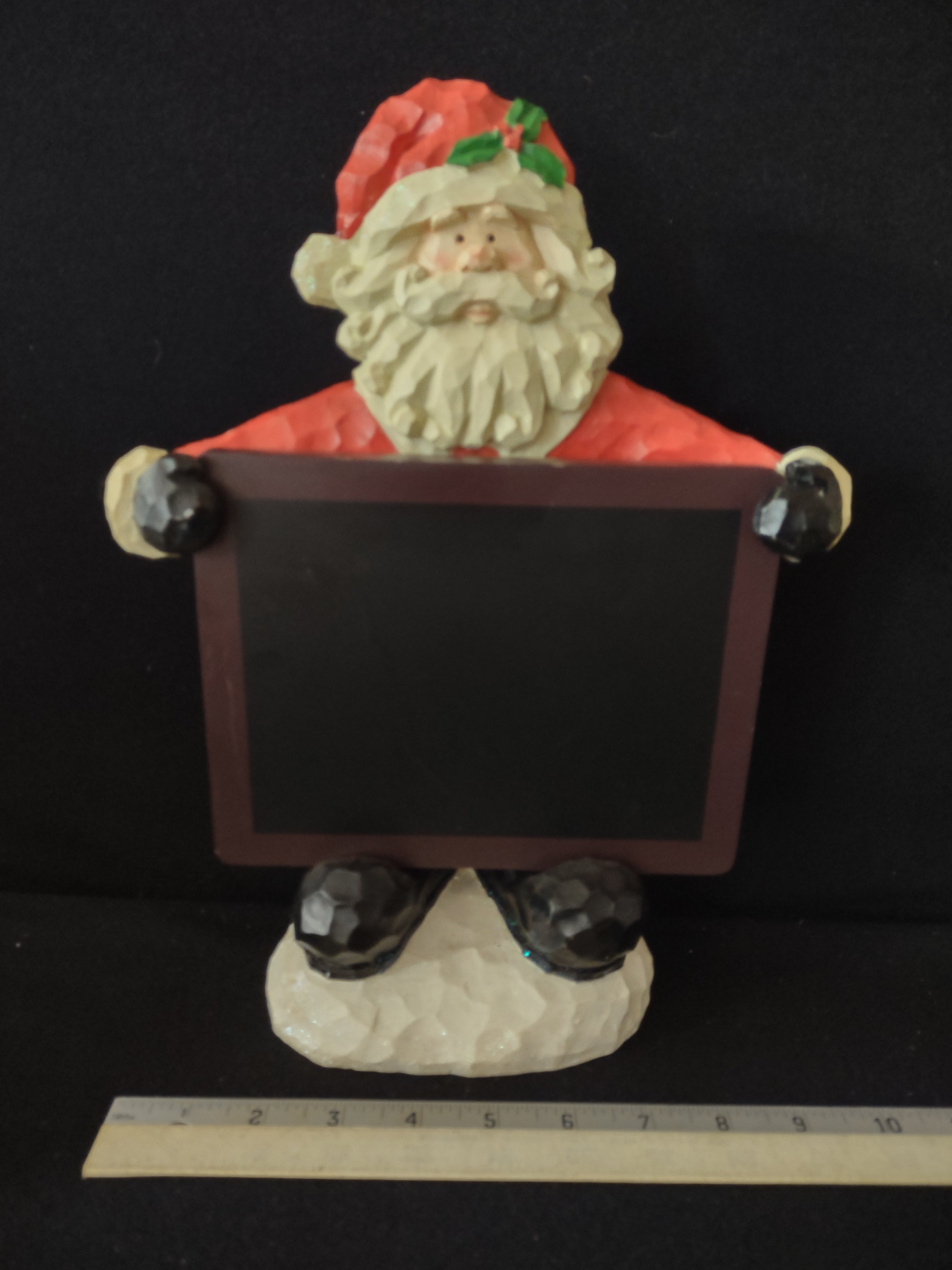 Vintage Christmas Santa Claus 6 1/2 x 5" Chalkboard Holder (Lot 3671)