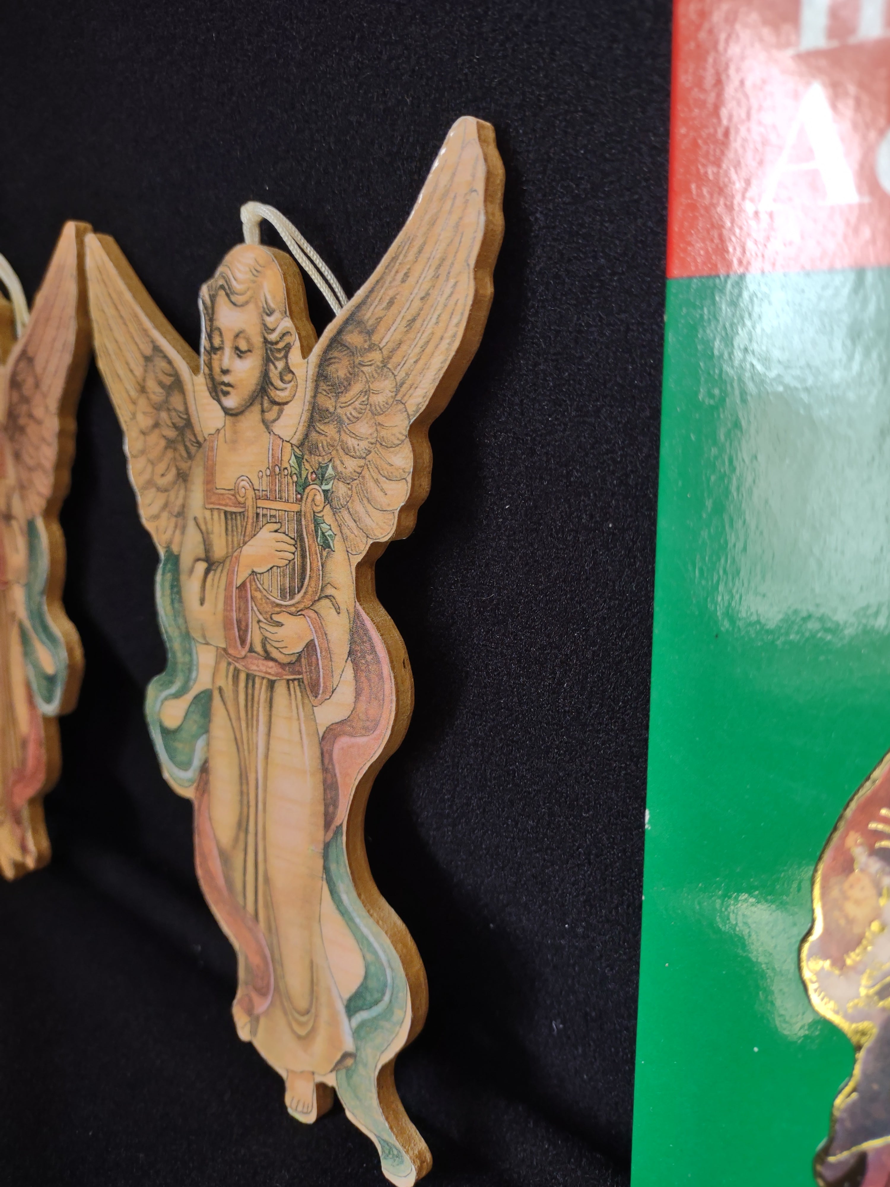 Set of 8 Christmas Ornament Angels Velvetouch (lot 1760)