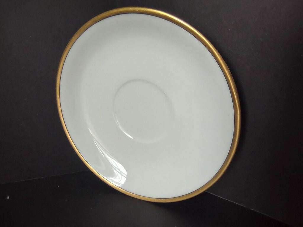Haviland Limoges France Black & Gold Trim White 5-3/4" Saucer (lot 677)