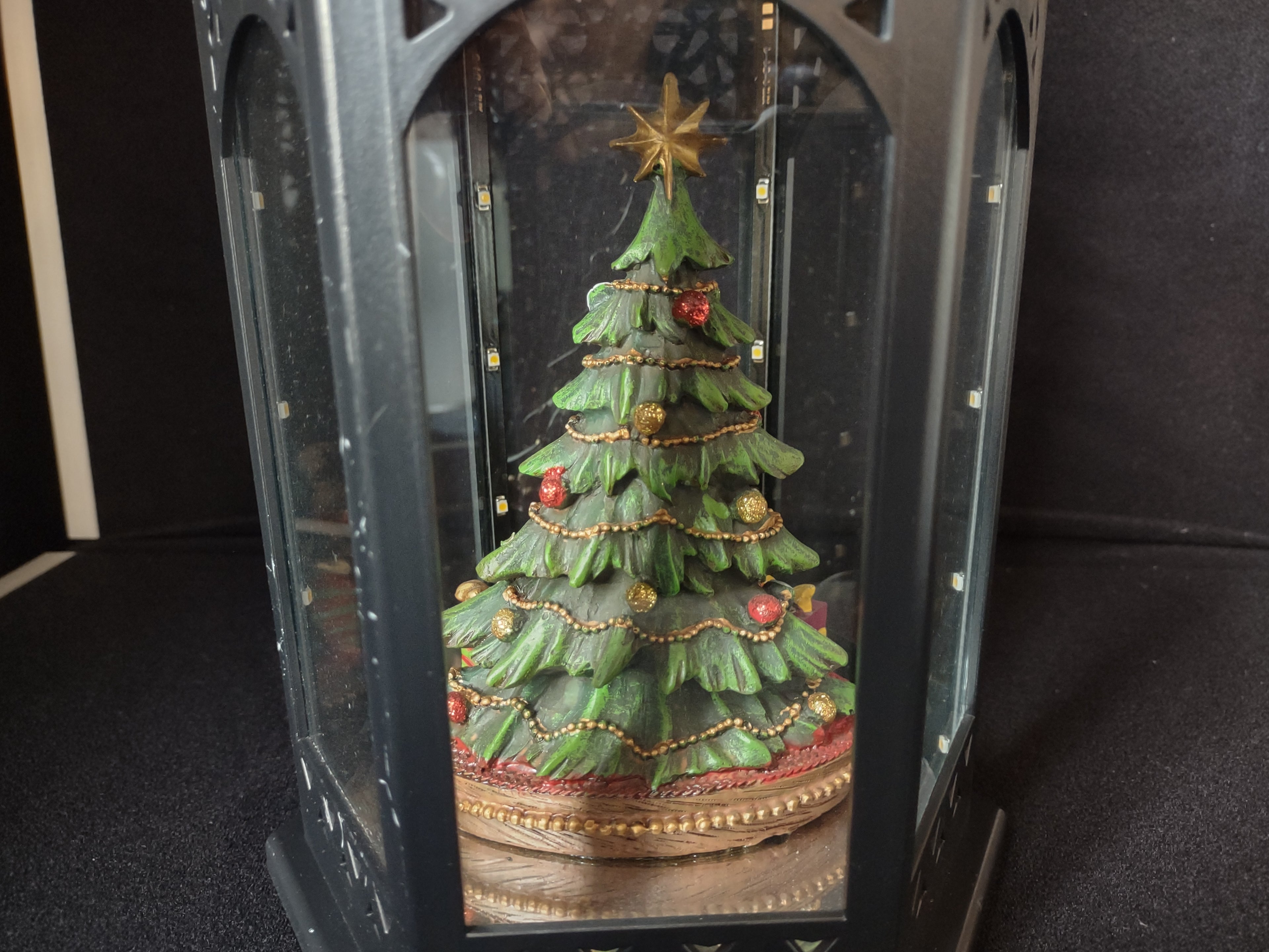 Vintage Christmas Light Up Lantern Tree Bear Battery Operated (lot 2414)