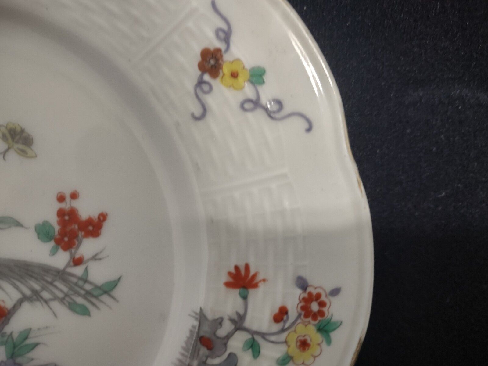 Haviland Limoges France Gold Trim Pheasant 7-1/2" Dessert Plate (lot 698)