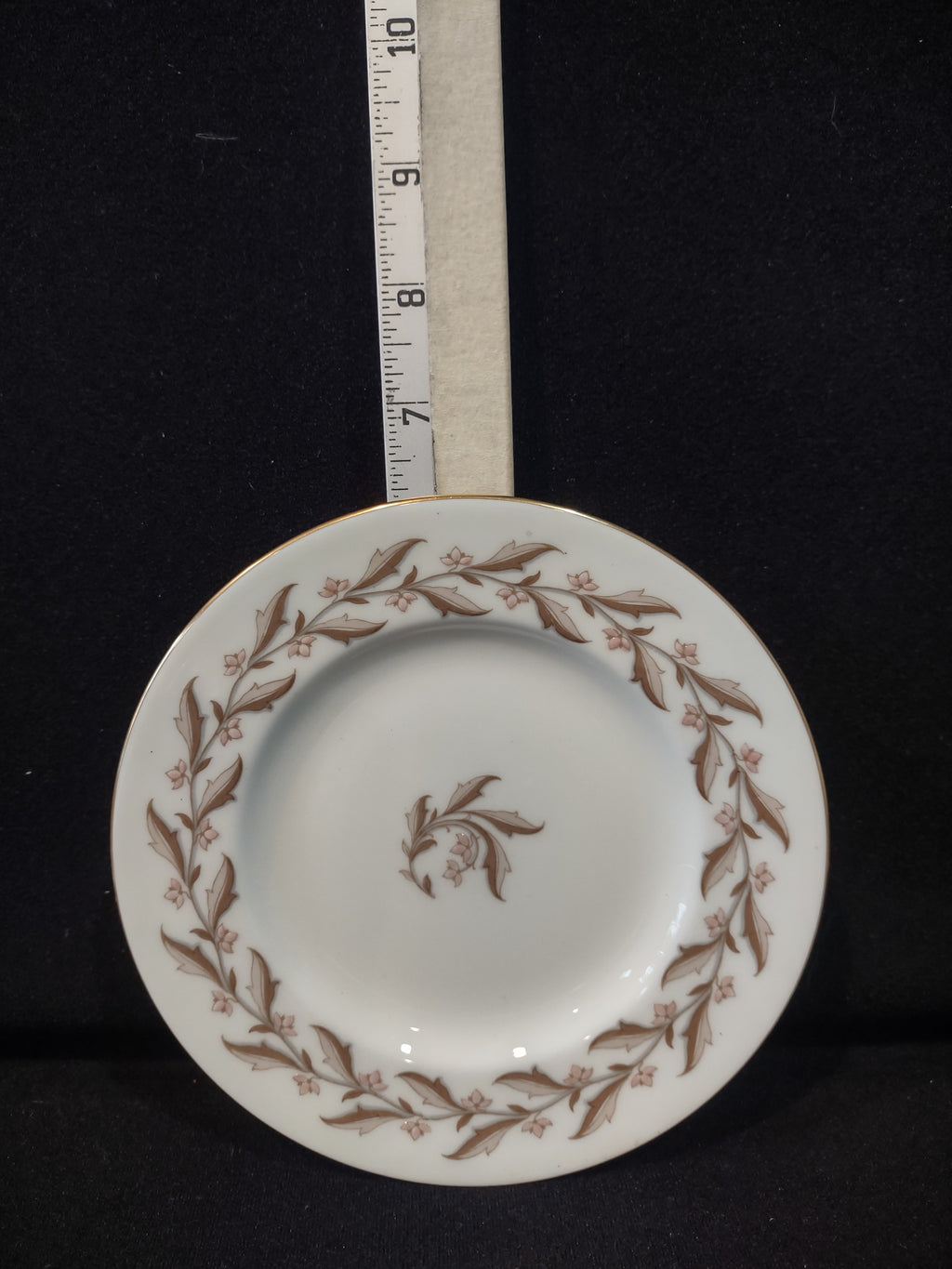 Vintage Minton Rosewood Bread Butter Plate Bone China Pink Gold x 4 (Lot 5435)