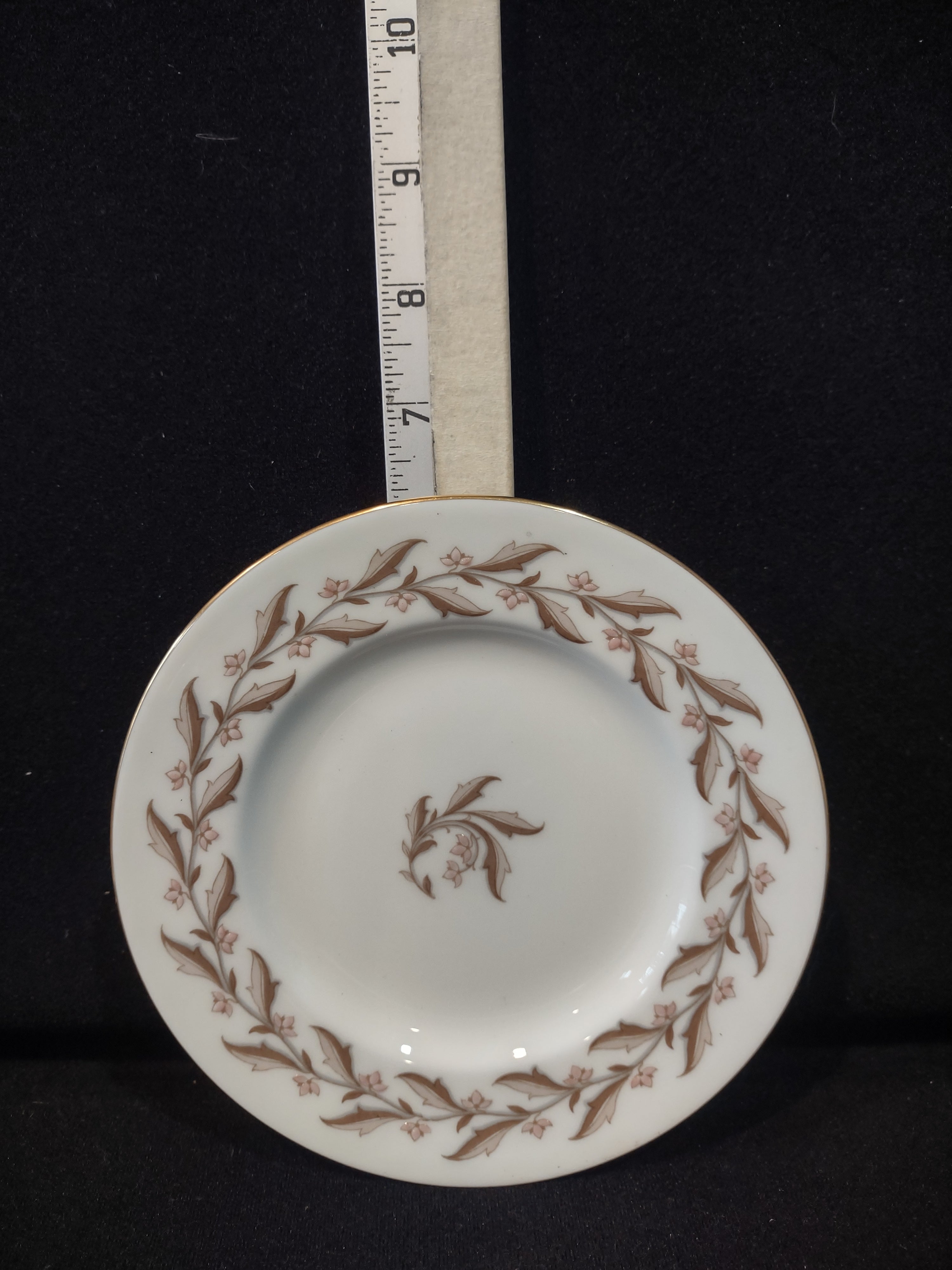 Vintage Minton Rosewood Bread Butter Plate Bone China Pink Gold x 4 (Lot 5435)