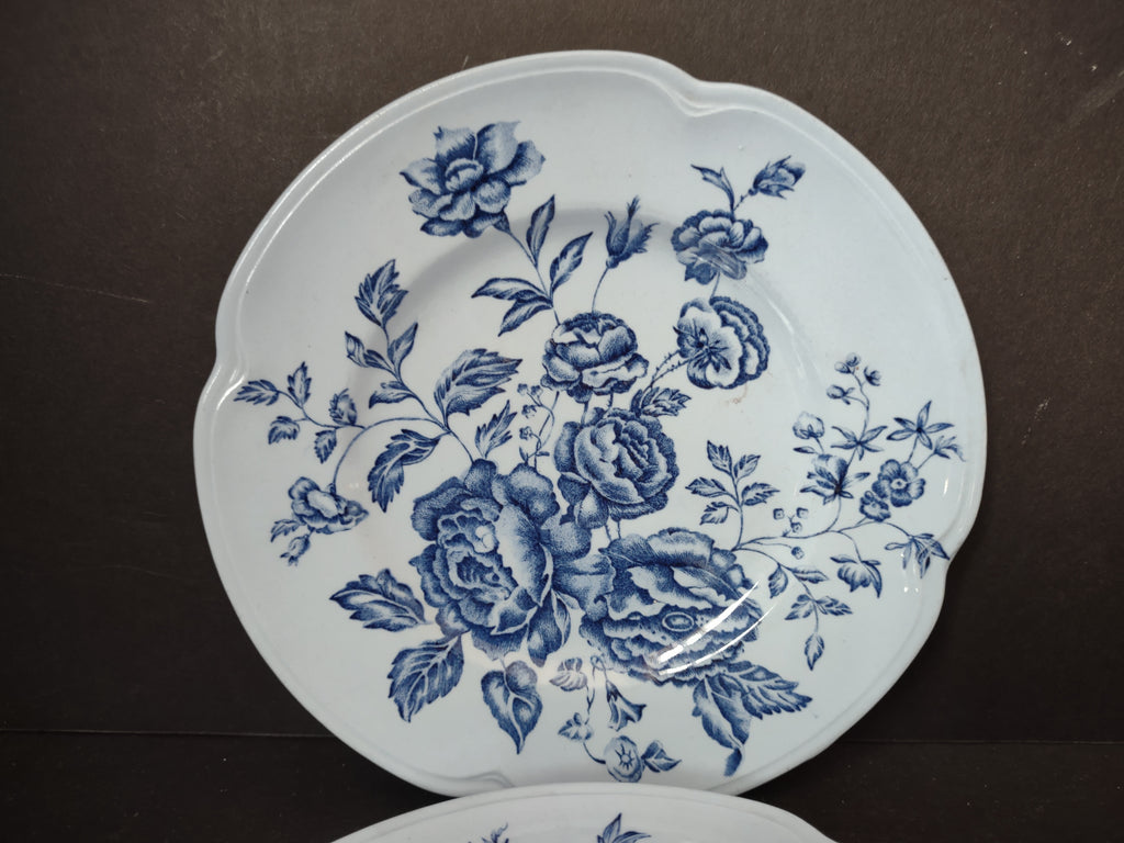 Vintage Ironstone Elizabeth Blue England Johnson Bros Bread Plate x 4 (lot 5553)