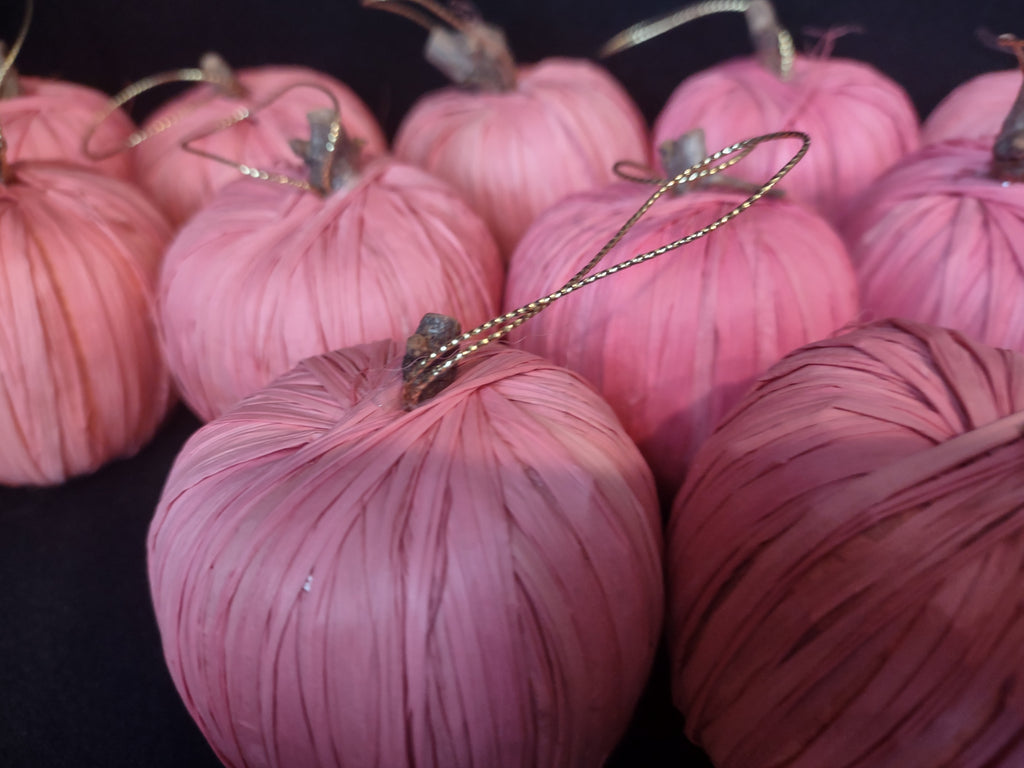 Lot of 17 Pink Twine Apple Christmas Ornament (lot 1687)