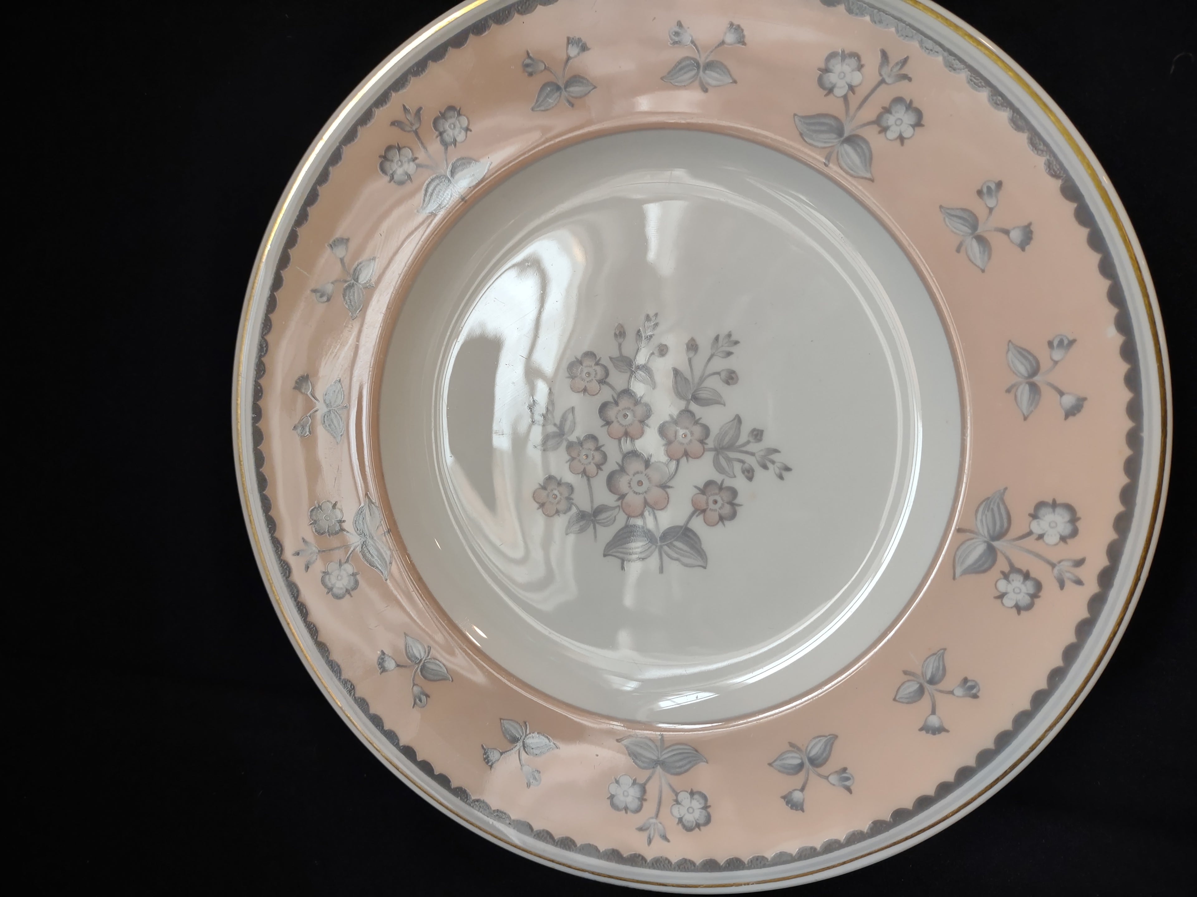 Wedgwood Pimpernel Pink Salad/Dessert Plate 8" Green Stamp (lot 2762)