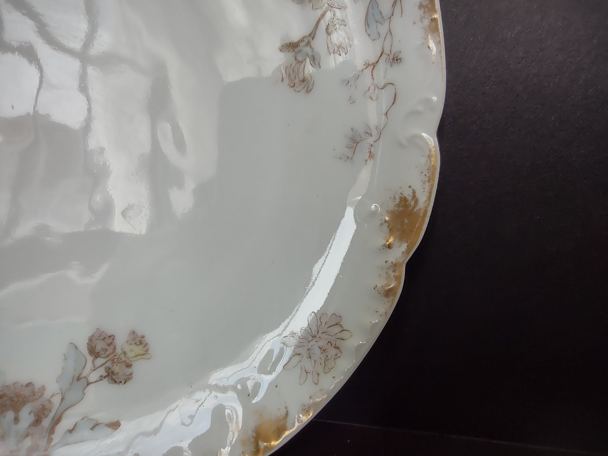 Haviland Limoges Pink Blue Gold Trim Dessert Plate (lot 969)