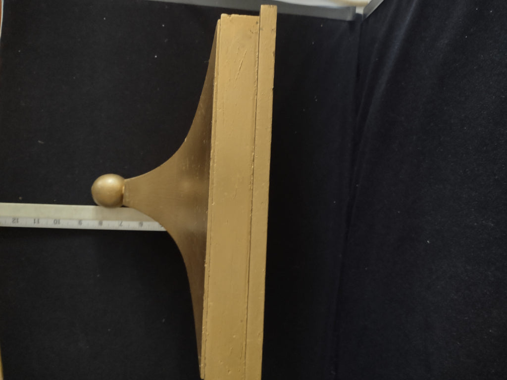 Decorative Unique Wooden 12x8 Wall Shelf Painted Golden (Lot 3287)