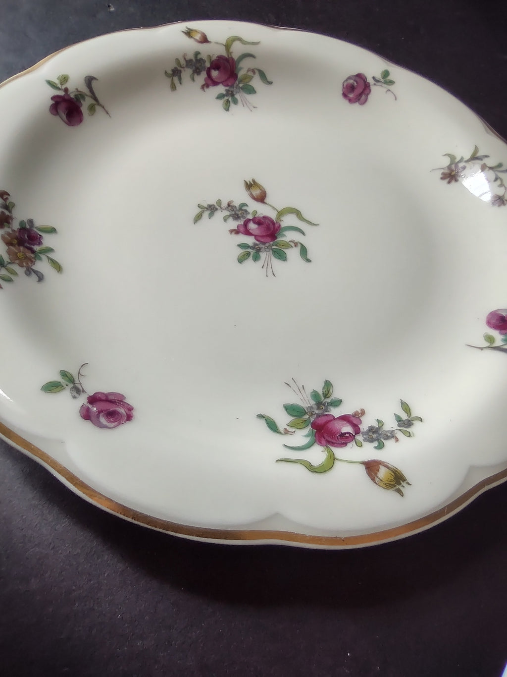 Haviland Limoges 2 x Dessert/Salad Plate Peony Flower Cream Color (lot 927)