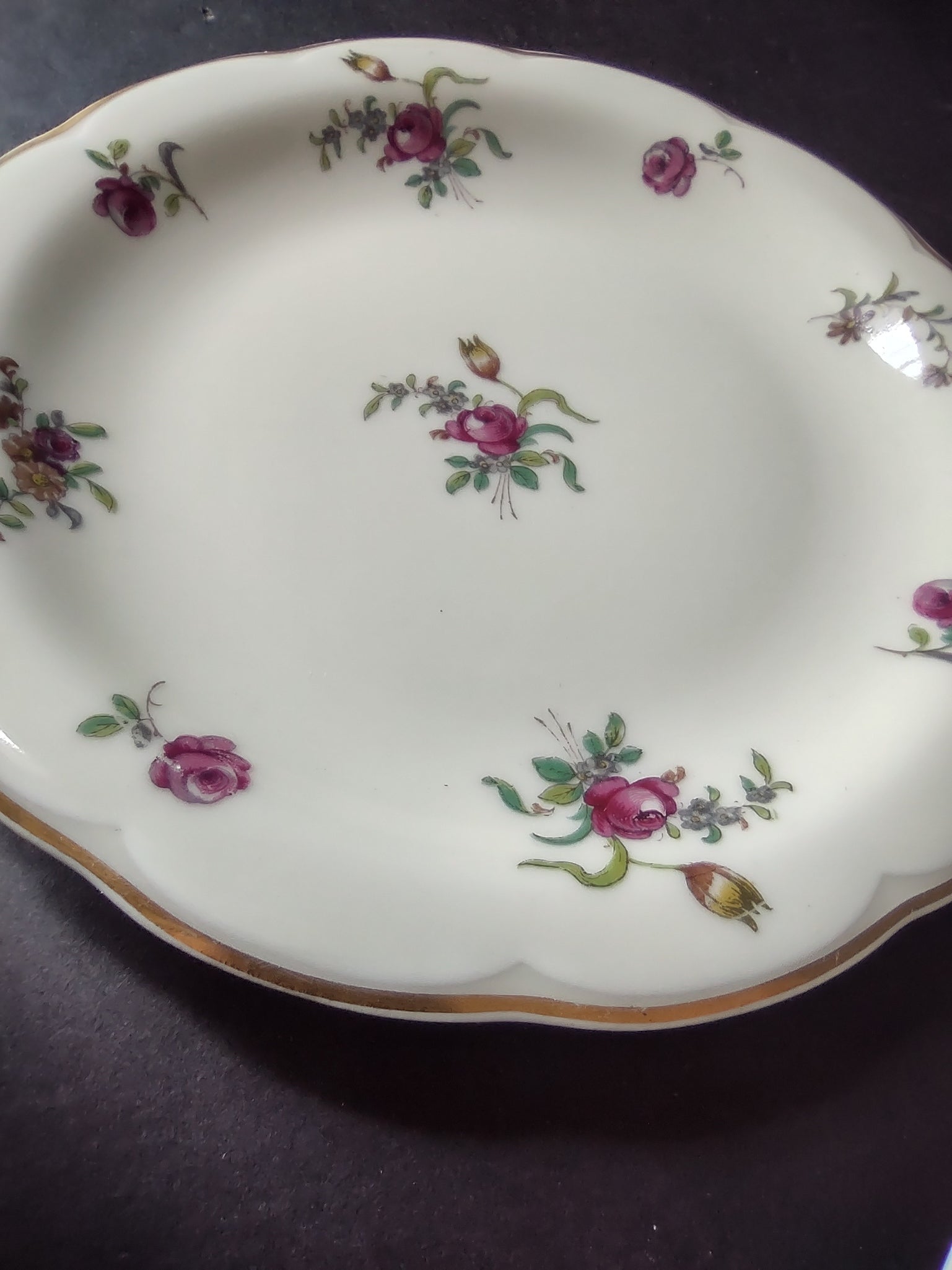 Haviland Limoges 2 x Dessert/Salad Plate Peony Flower Cream Color (lot 927)