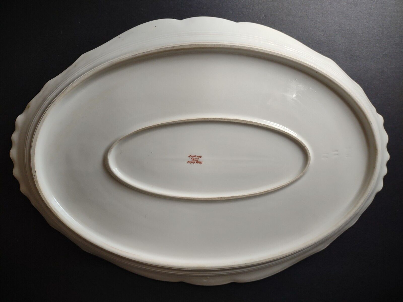 Haviland Limoges Gold Handle Pink Purple Rose Serving Platter 16" (lot 339)
