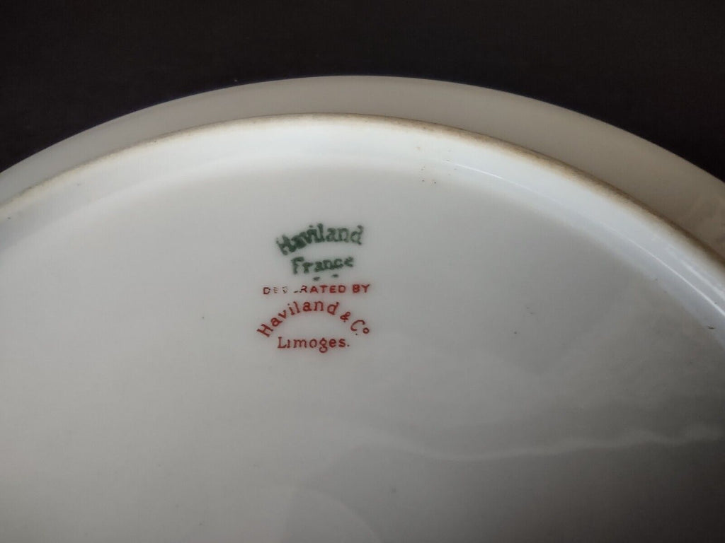 Haviland Limoges Blue Cream Yellow Flower Gold Trim Salad Plate 7-1/2" (lot 727)