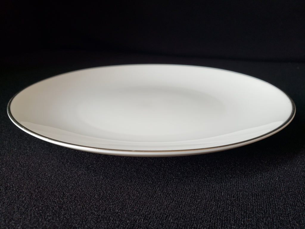 Vintage Royal Worcester White Silver Trim Salad or Luncheon Plate 8" (lot 2112)