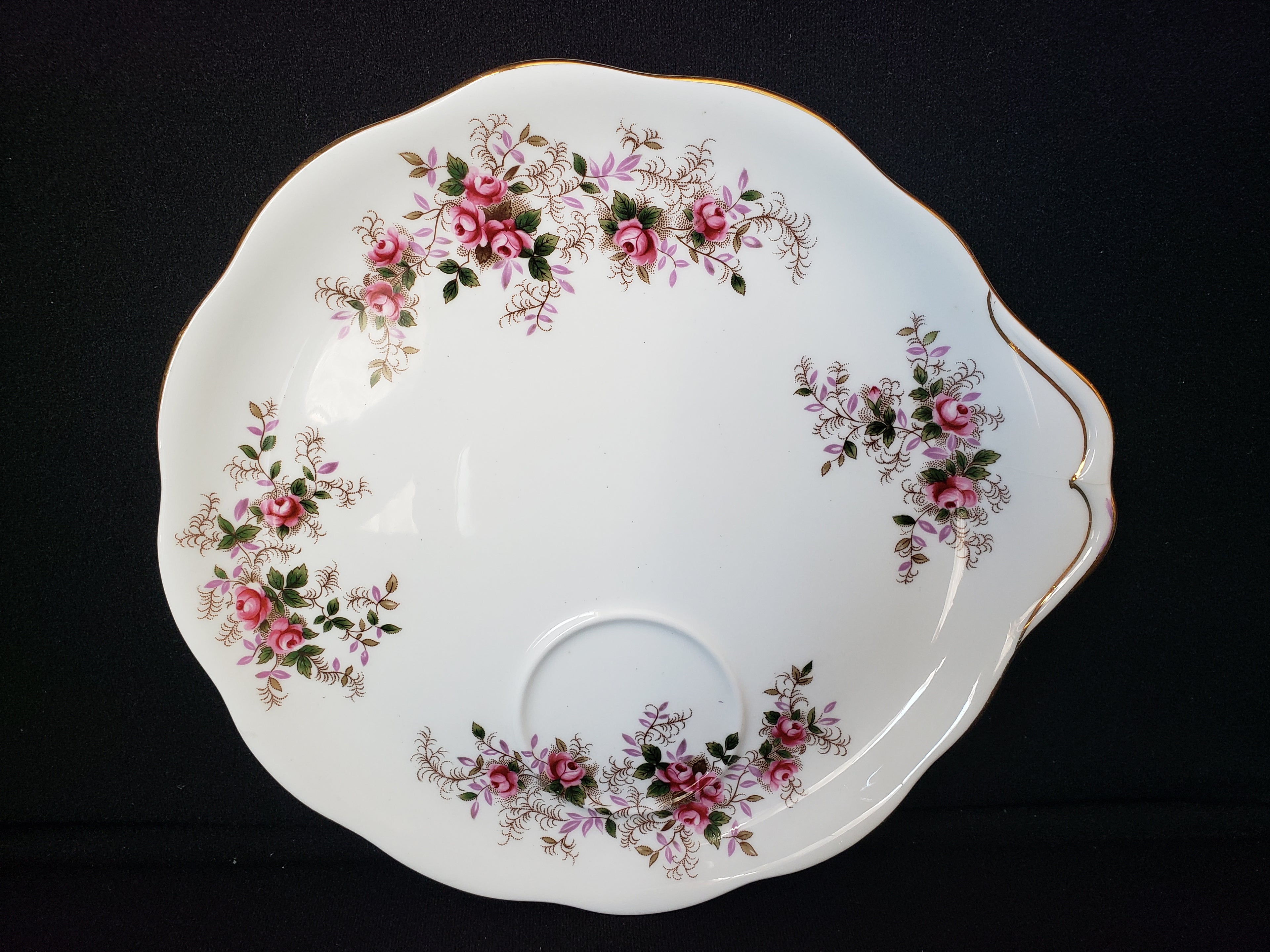 Vintage Royal Albert Dessert Plate Lavender Rose Gold Trim (lot 2044)