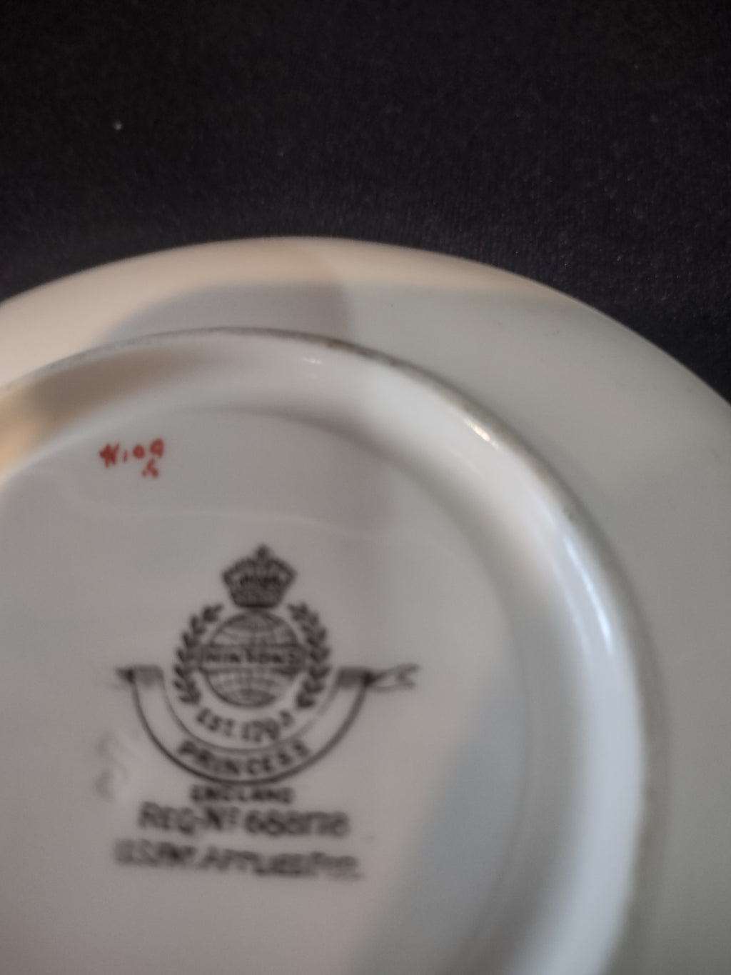 Vintage Minton Princess Saucer Bone China Yellow Blue (Lot 5501)