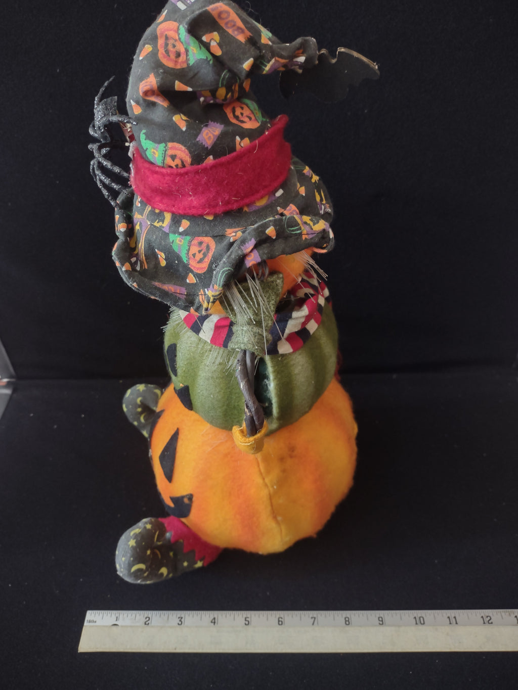 Vintage Touch Activated Fiber Optic Sound Pumpkin Scarecrow Lifts Head (Lot 3509