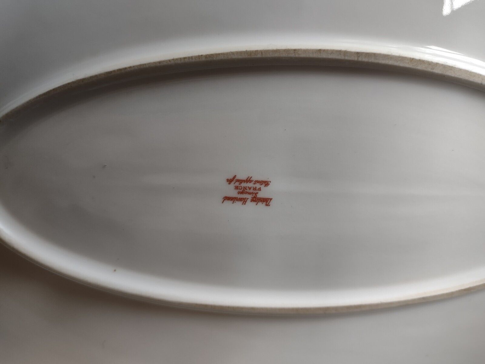 Haviland Limoges Gold Handle Pink Purple Rose Serving Platter 16" (lot 339)