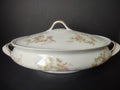 Haviland Limoges Oval Vegetable Tureen Pink Rose Green Ribbon (lot 887)