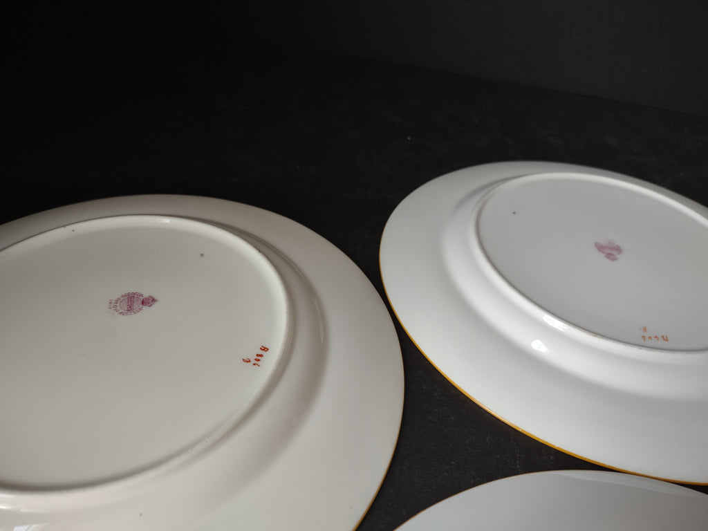 Vintage Minton Rose Yellow Trim Dinner/Lunch Plate x 4 Bone China (lot 5482)
