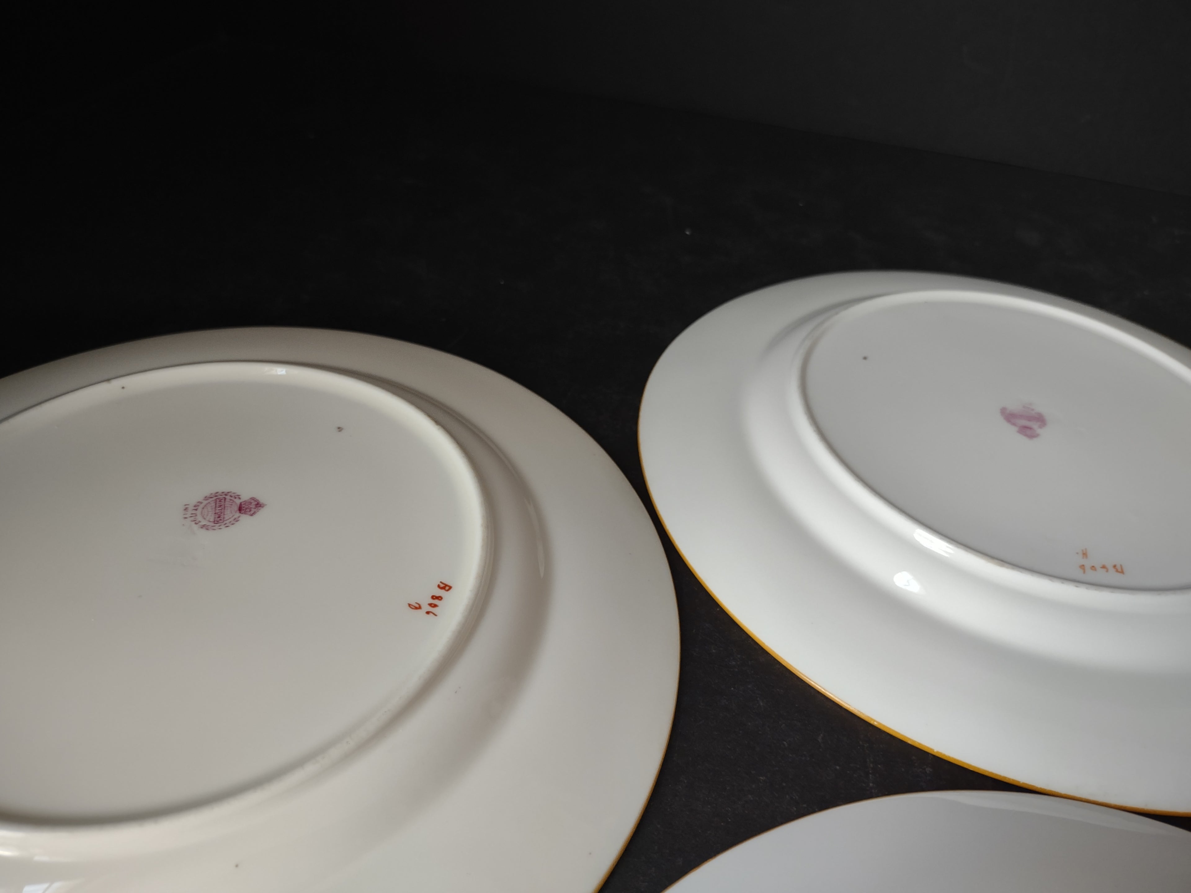 Vintage Minton Rose Yellow Trim Dinner/Lunch Plate x 4 Bone China (lot 5482)